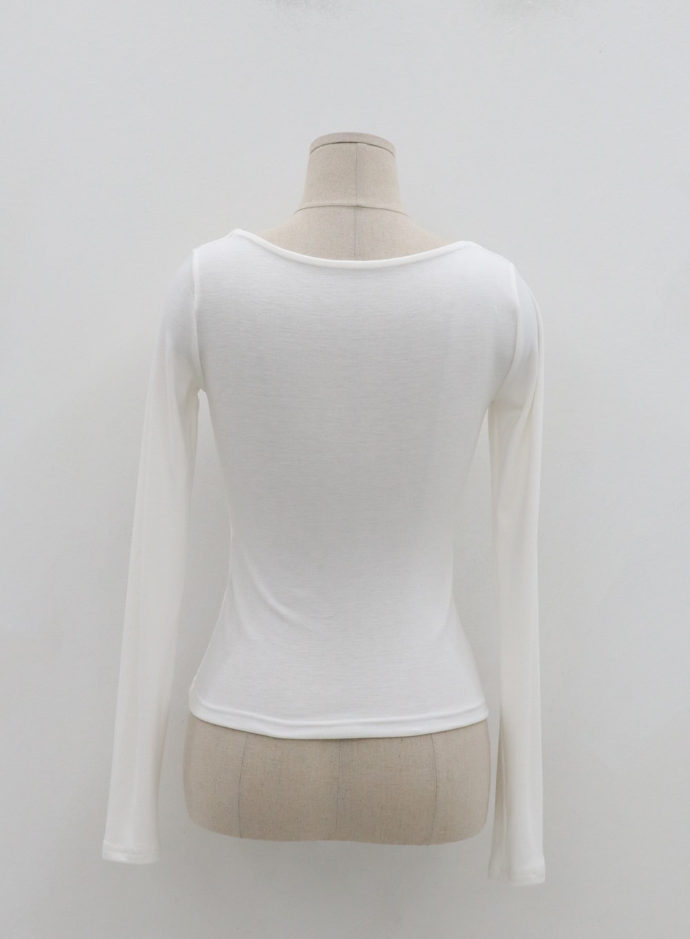Asymmetric Neck Line Strap Long Sleeve T-Shirt IC15