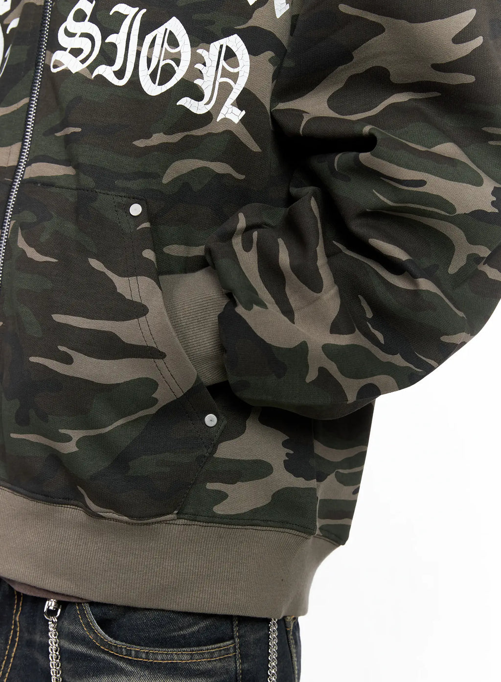 Men's Camo Graphic Hooded Zip-Up IS509
