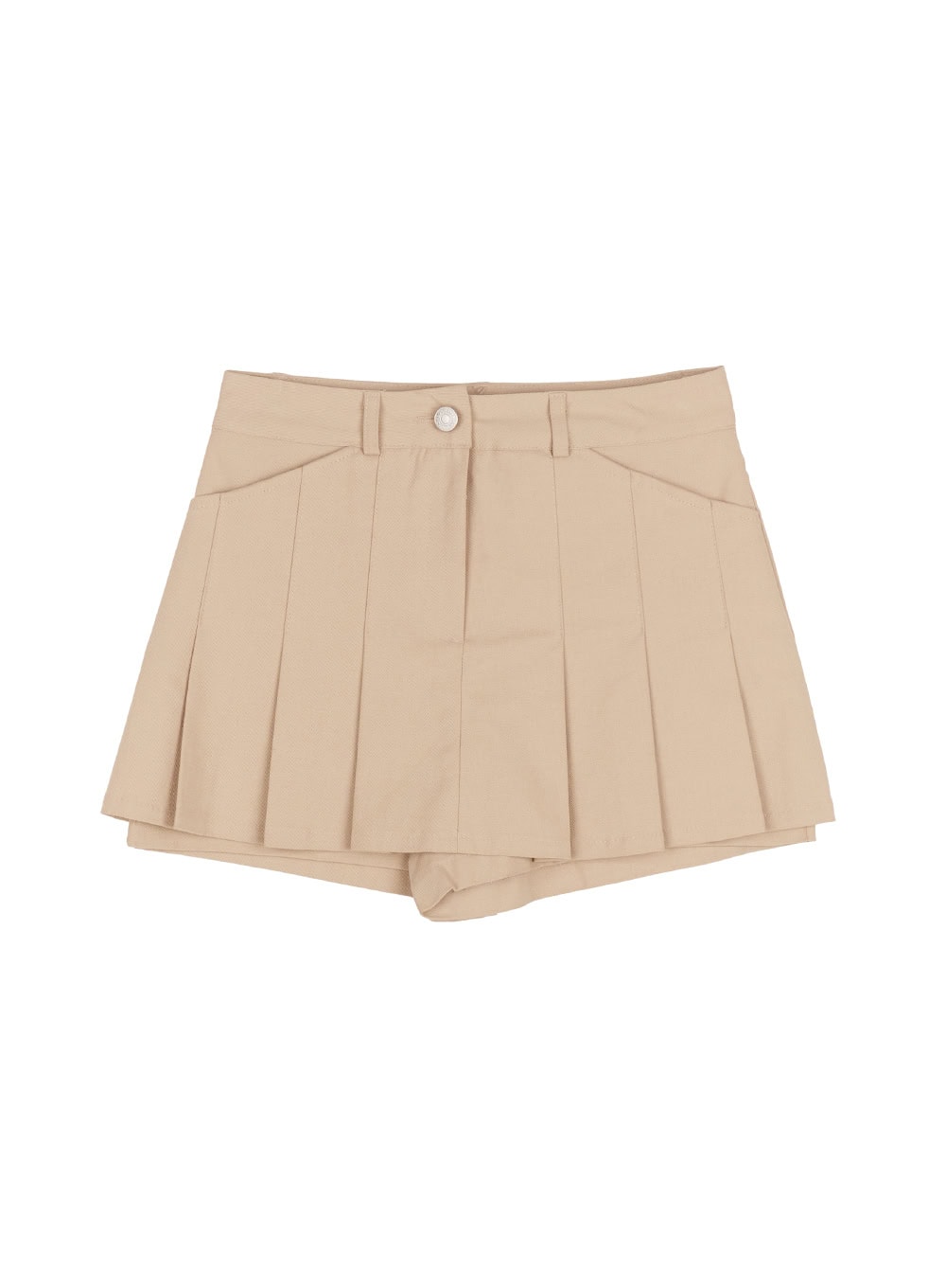 Pleated Button Mini Skirt IY502