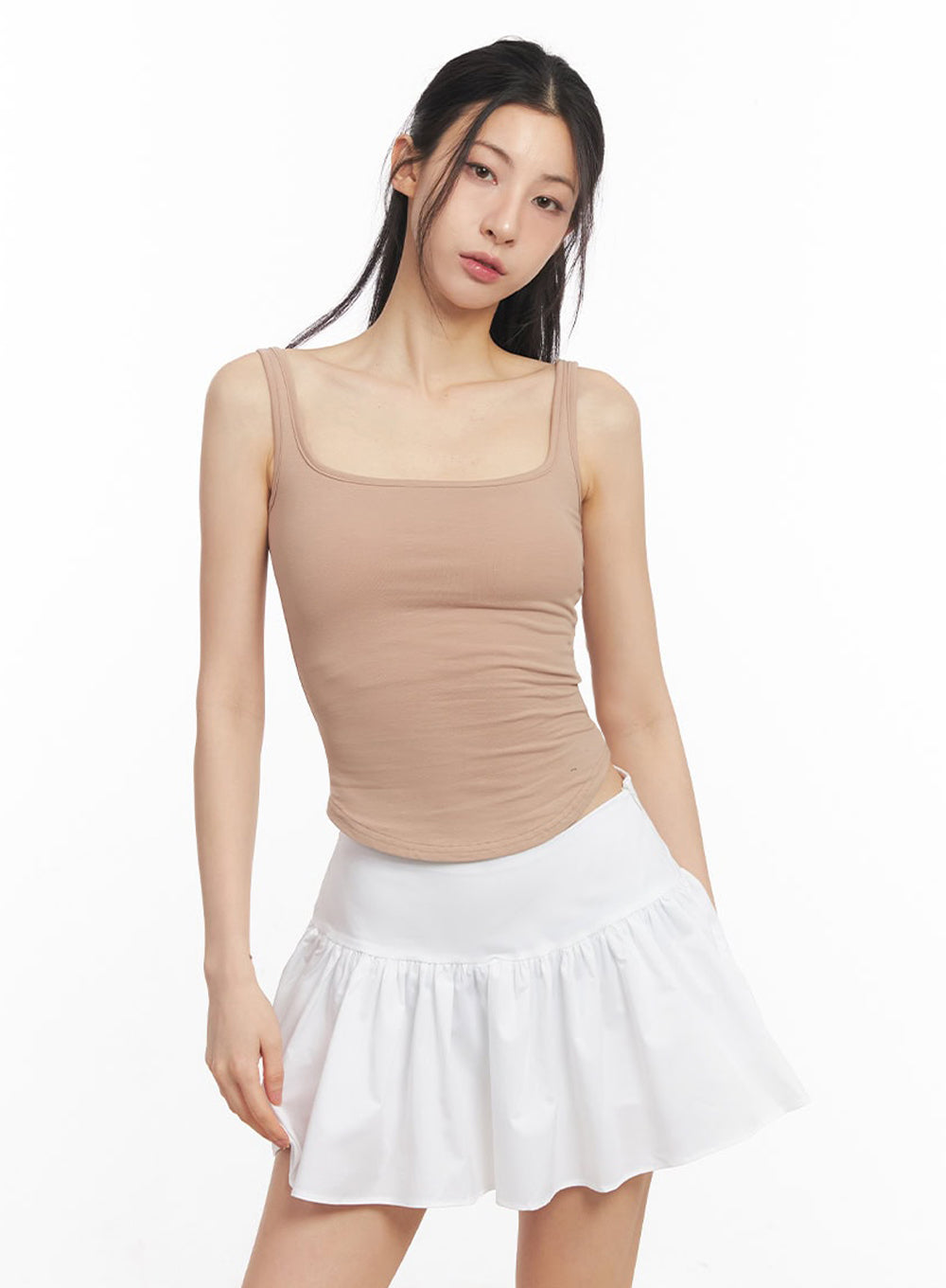 Cotton Square-Neck Tank Top IU504
