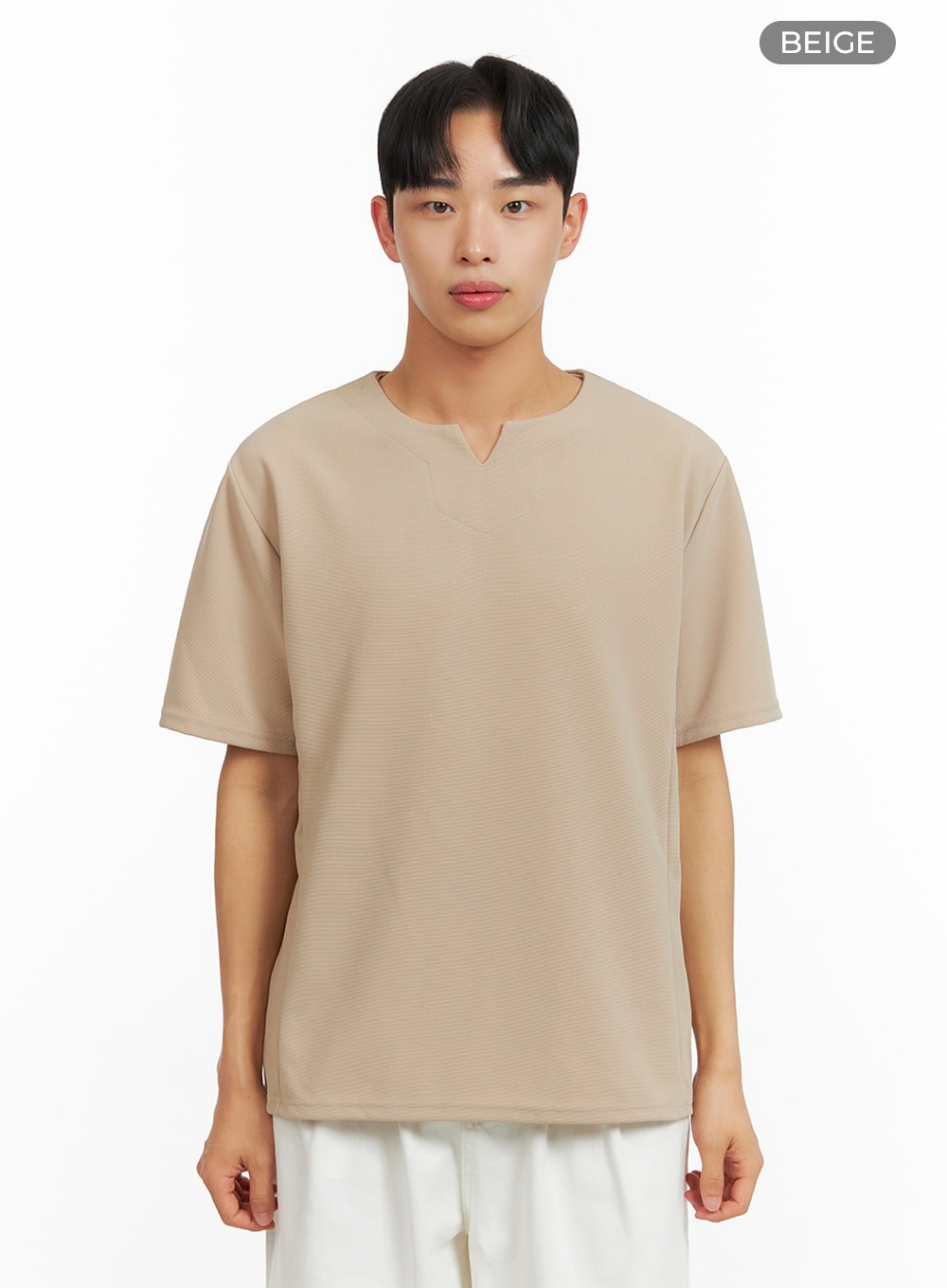 Men's Solid V-Neck T-Shirt IU414