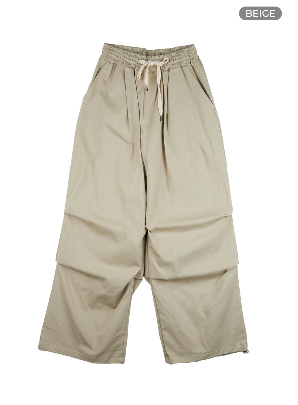 Men's Solid Banded Parachute Pants IS413