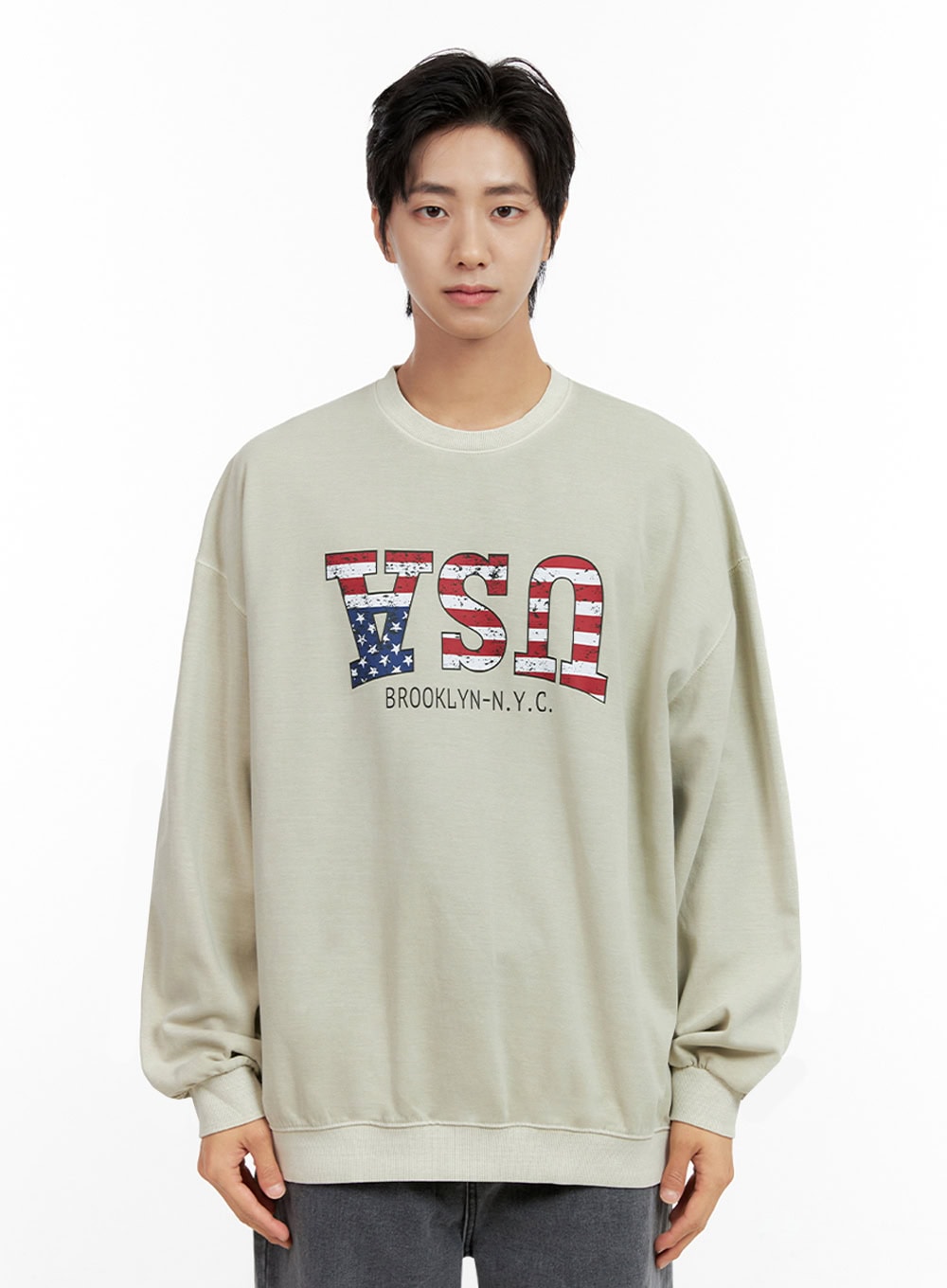 Men's Washed Graphic Sweatshirt IN401