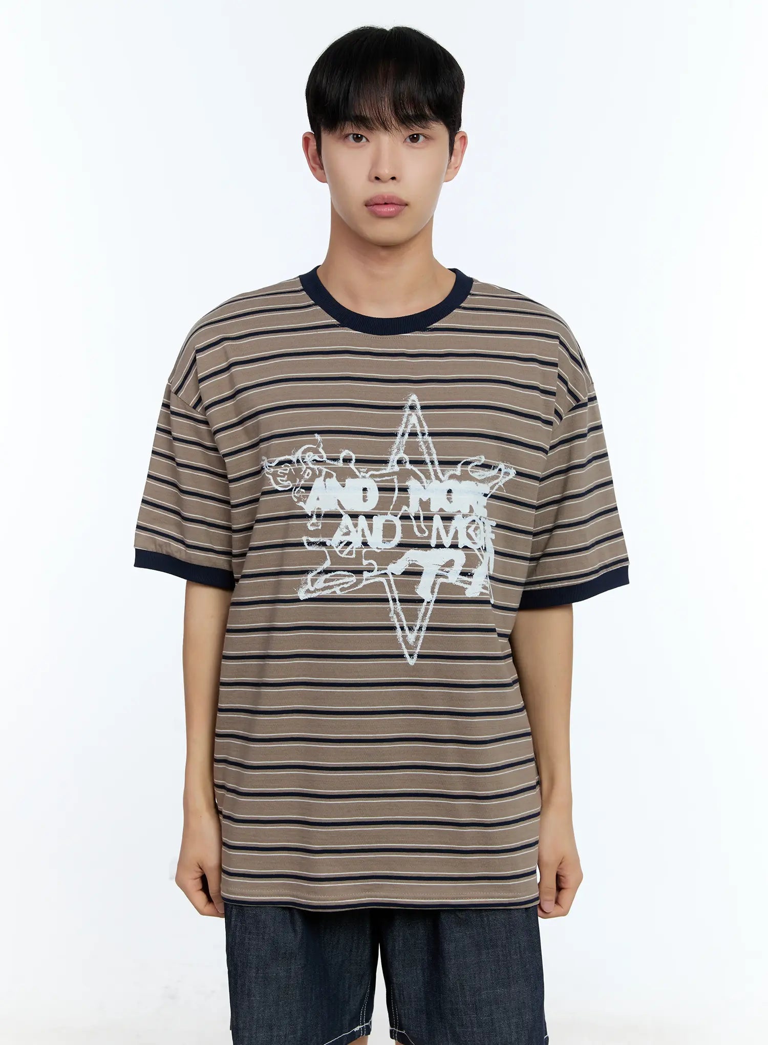 Men's Star Contrast Stripe Tee IL517
