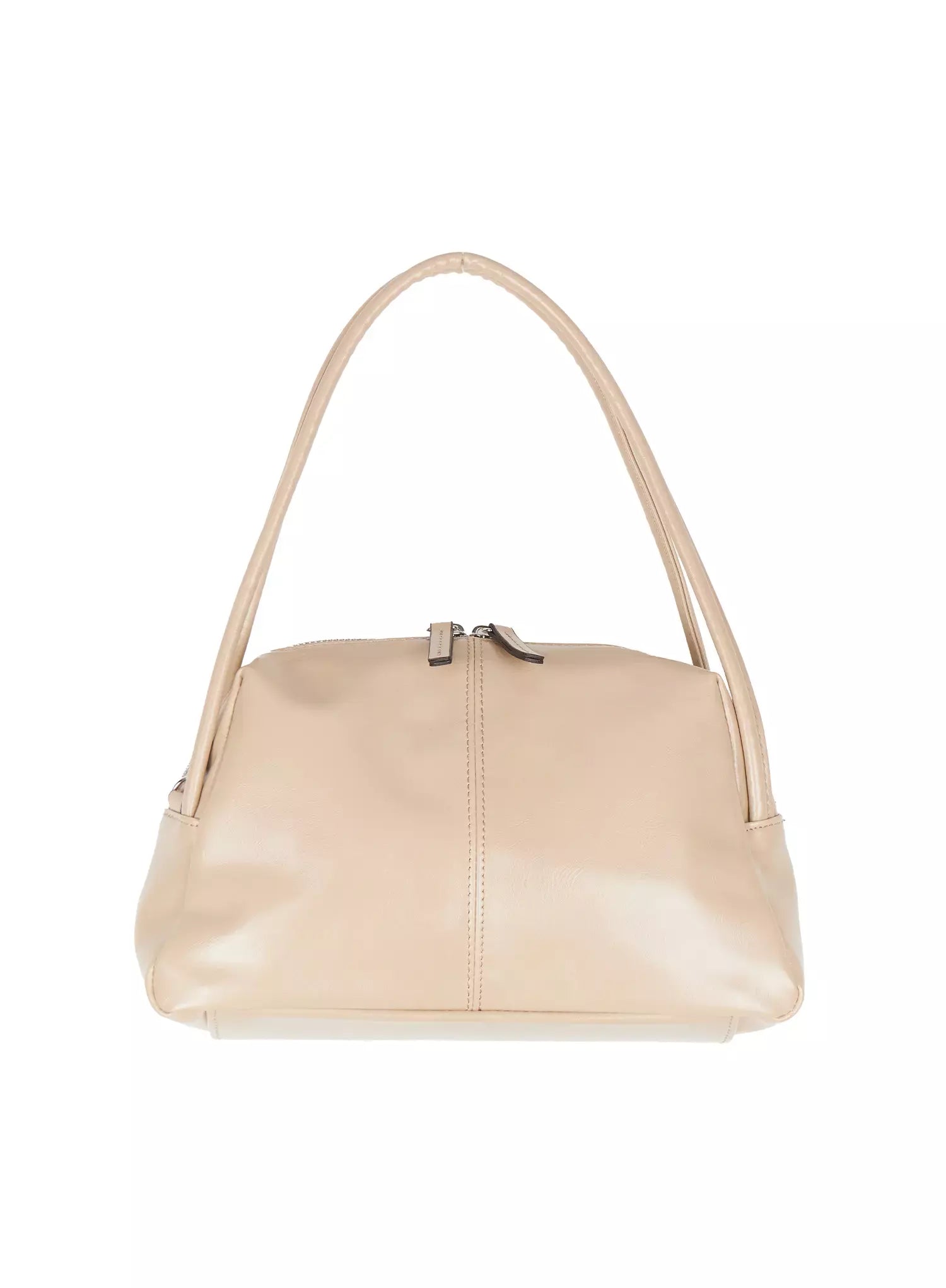 Stitched Faux Leather Shoulder Bag IU512