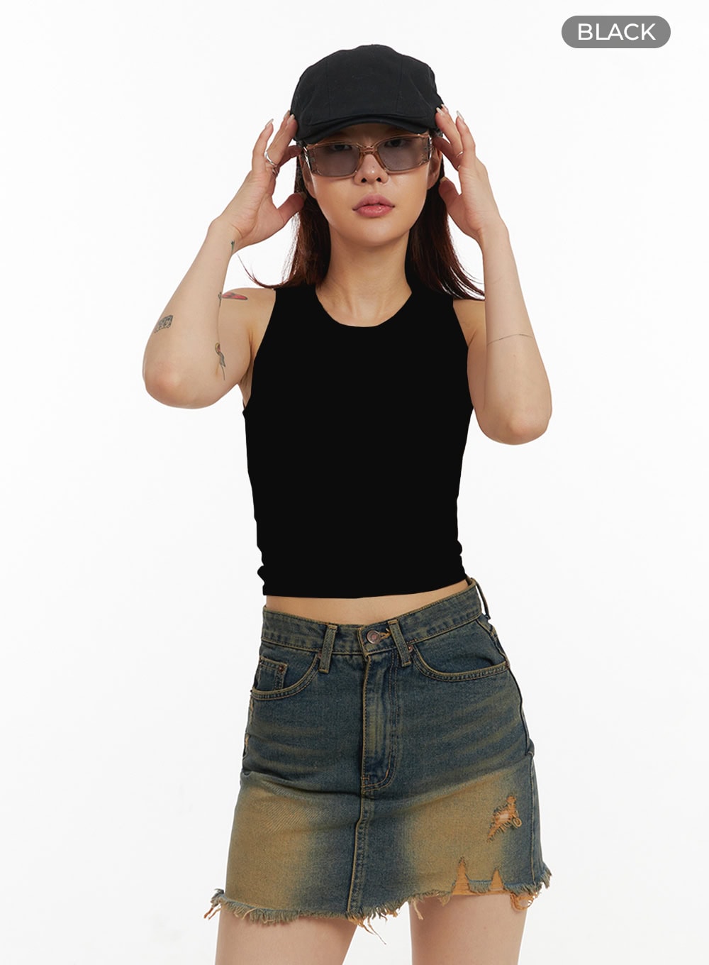 Basic Sleeveless Crop Top IY410