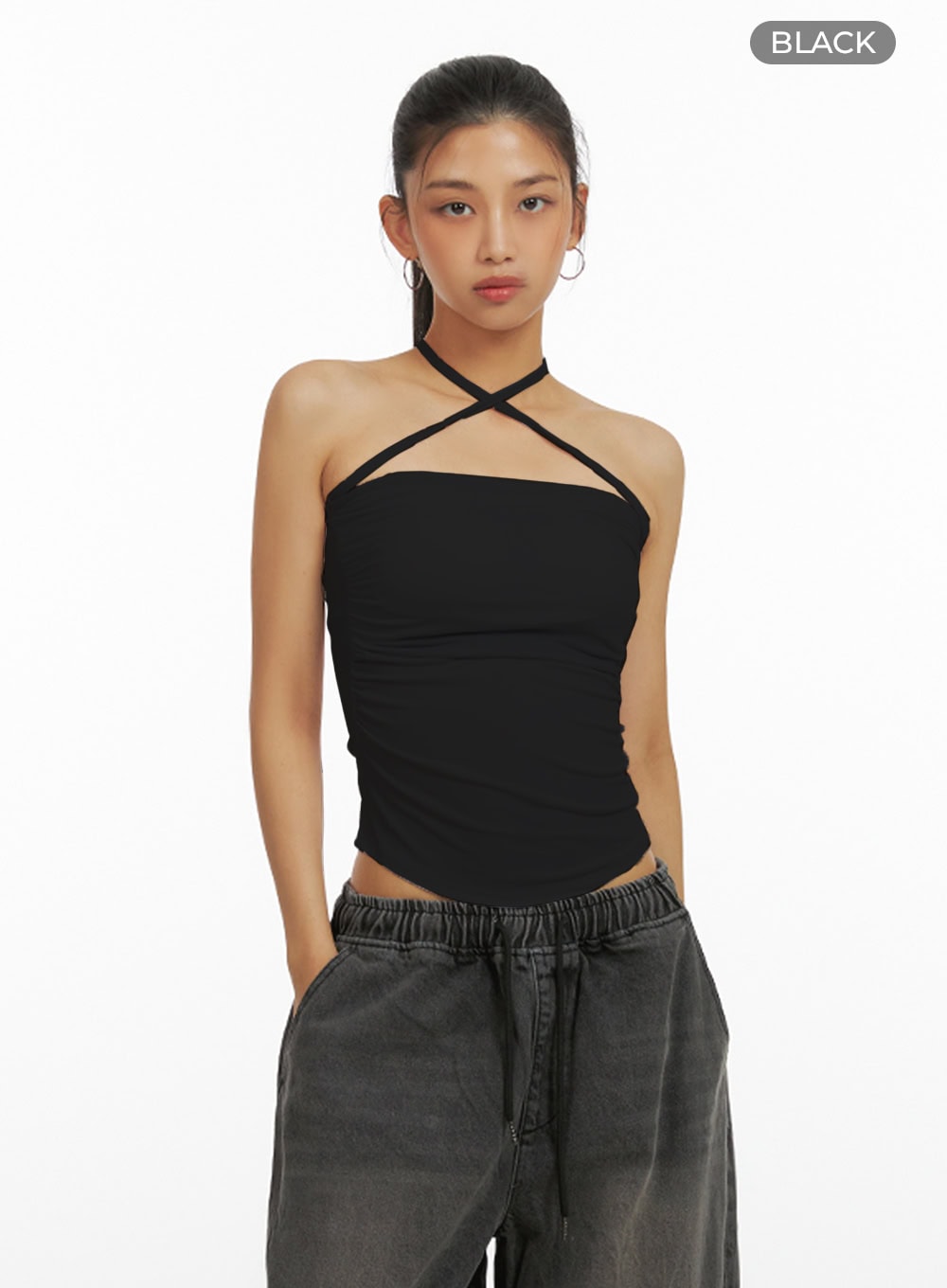 X-Strap Halter Crop Top IU412