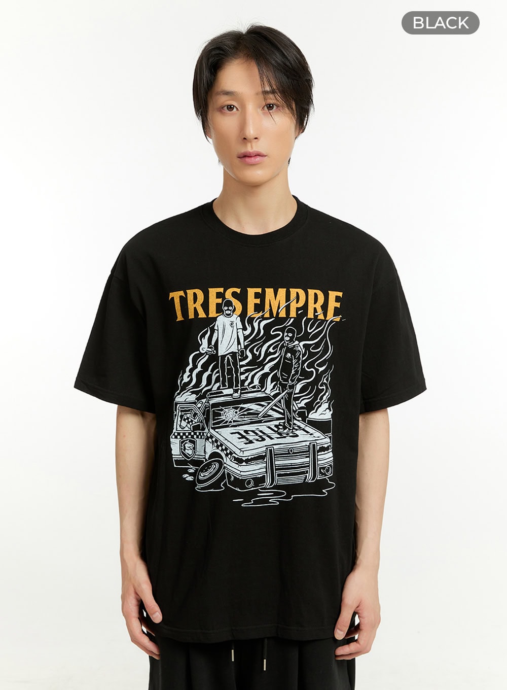 Men's Lettering Cotton T-Shirt IL418