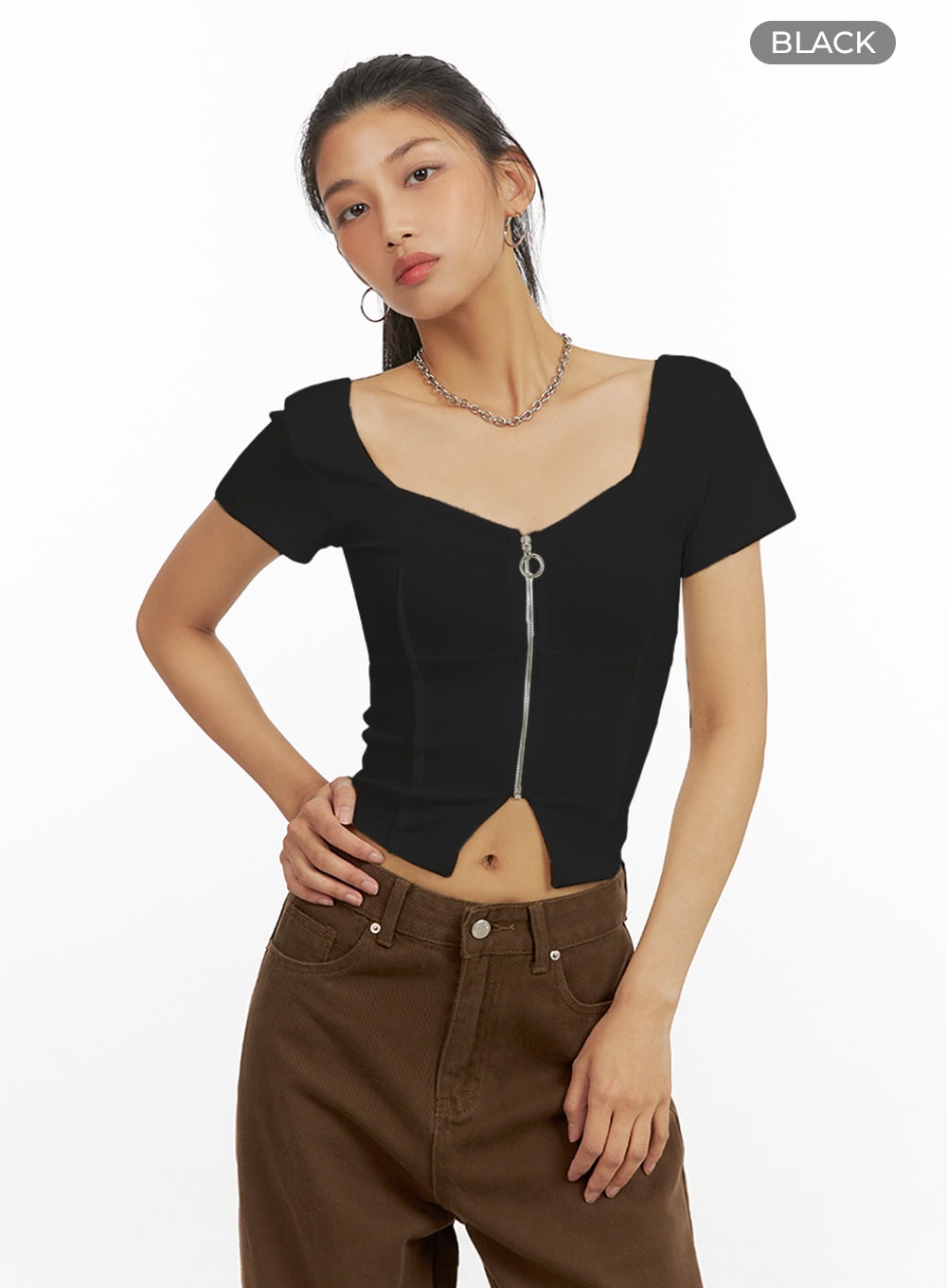 Zip-Up Crop Top IU412