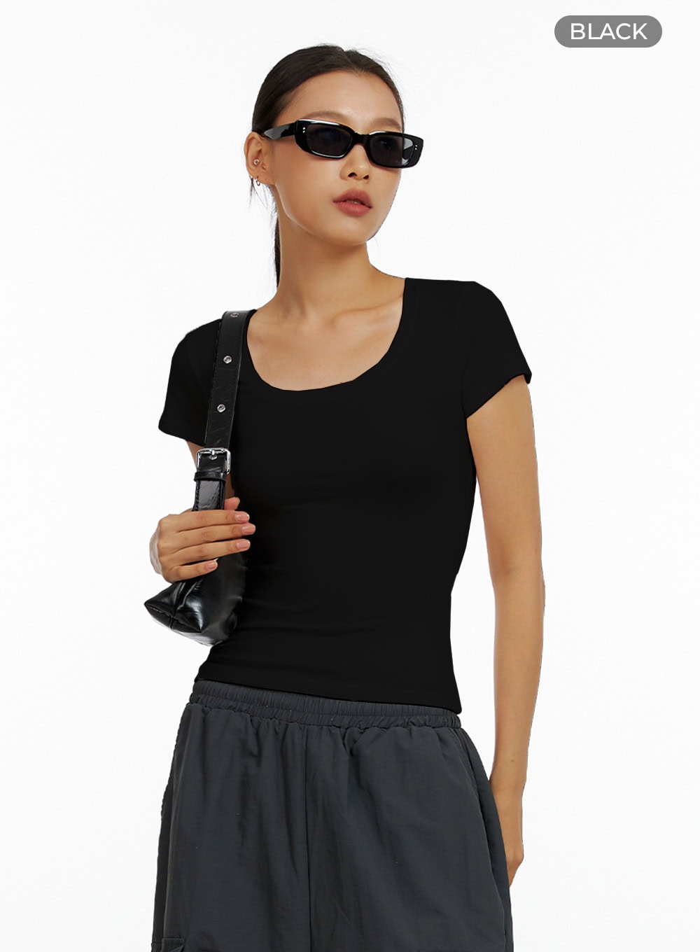 Cotton U-Neck Crop Top IL409