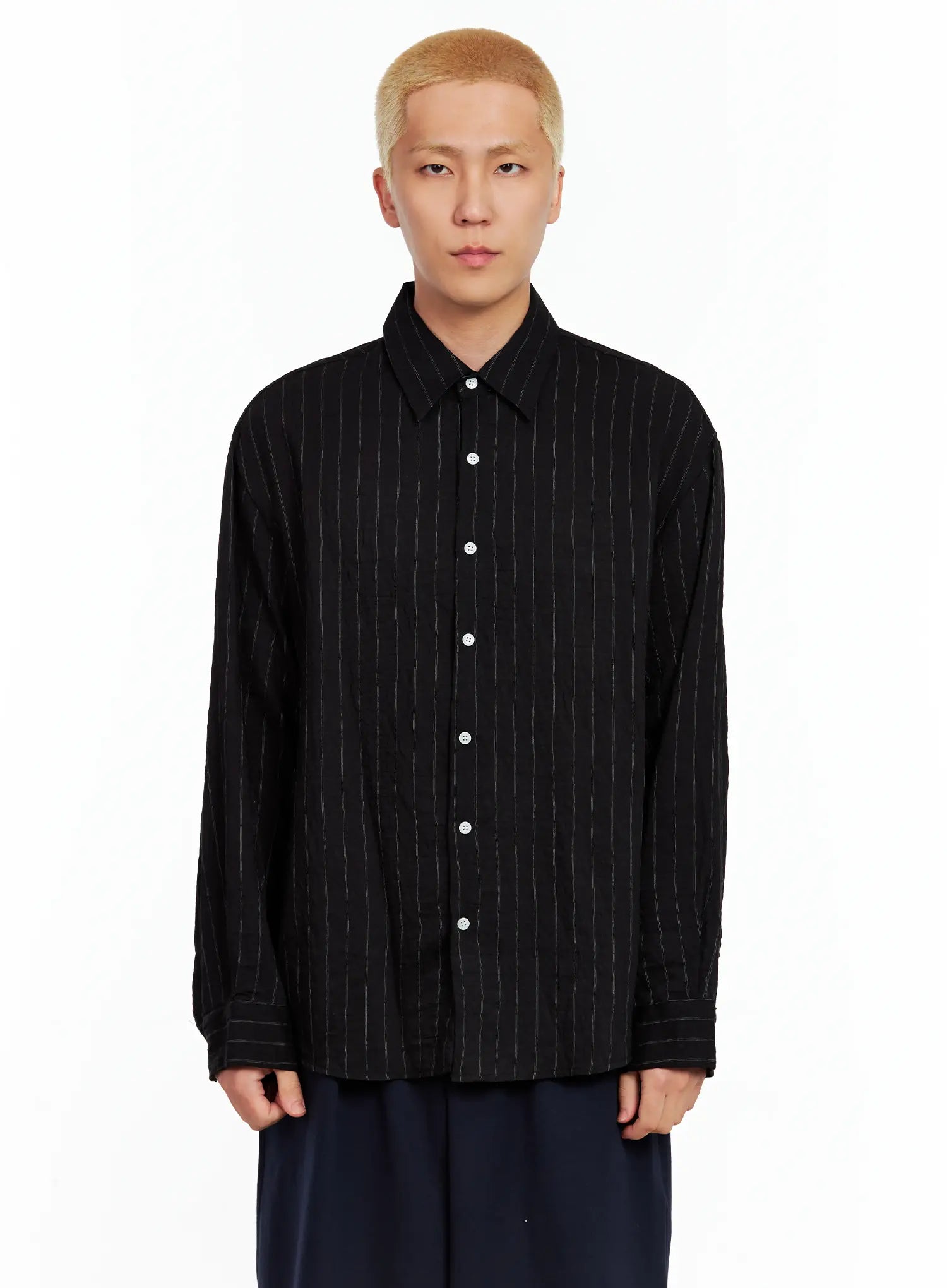 Men's Linen Button-Up Shirt IL514