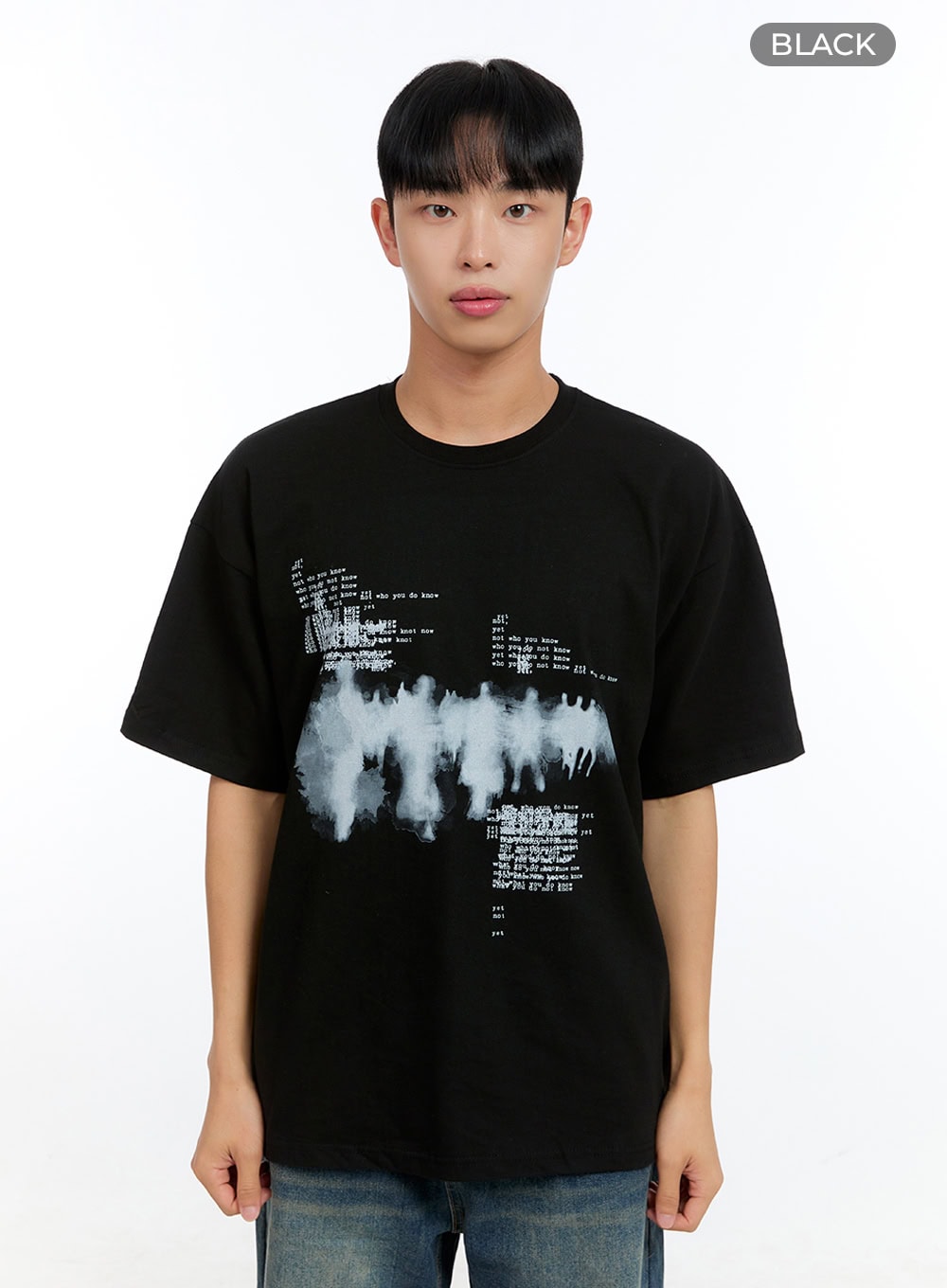 Men's Graphic Round Neck Cotton Tee IG416