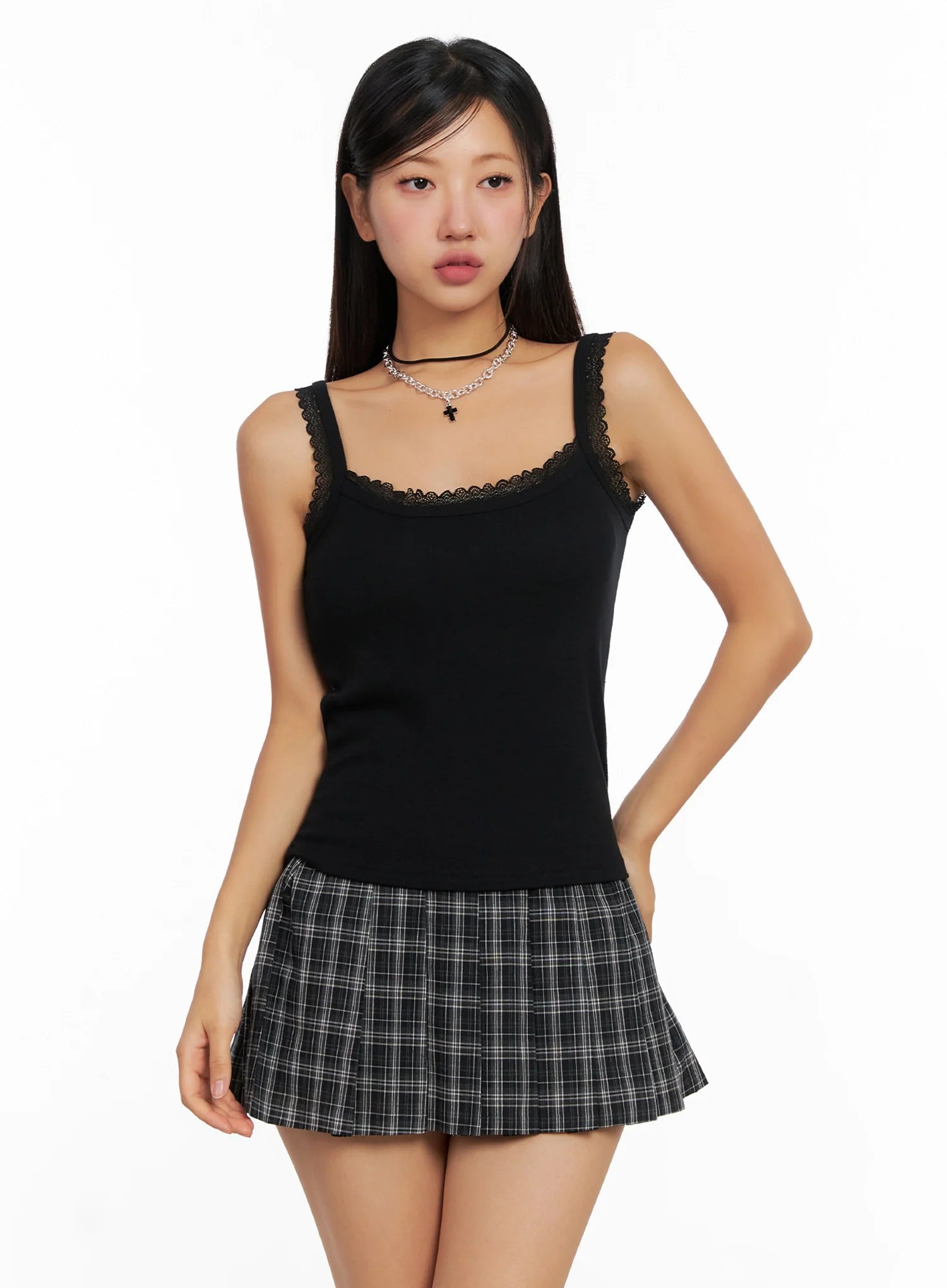 Lace Trim Cami Top IG527