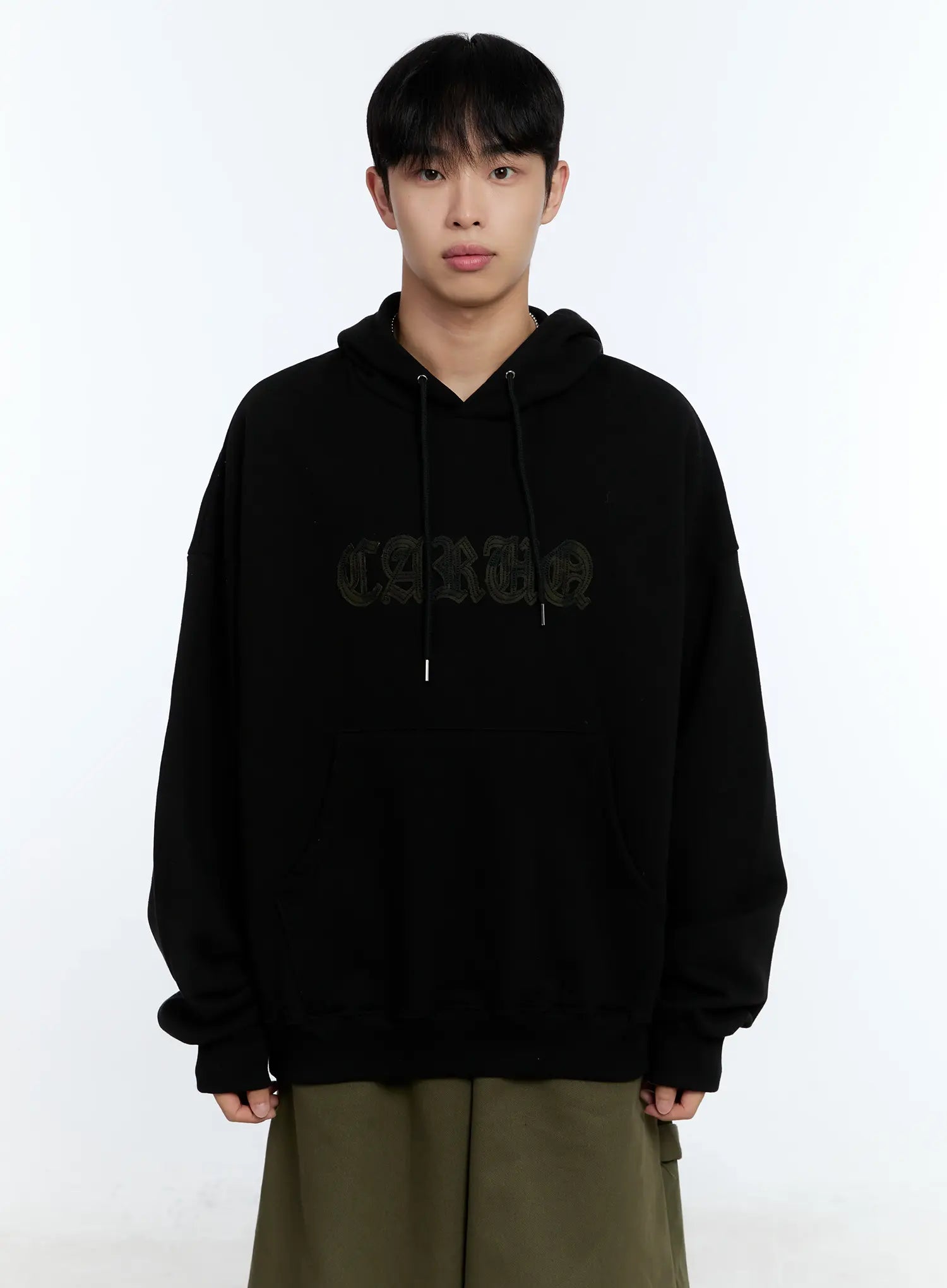 Men's Hooded Camo Patch Sweatshirt IG519