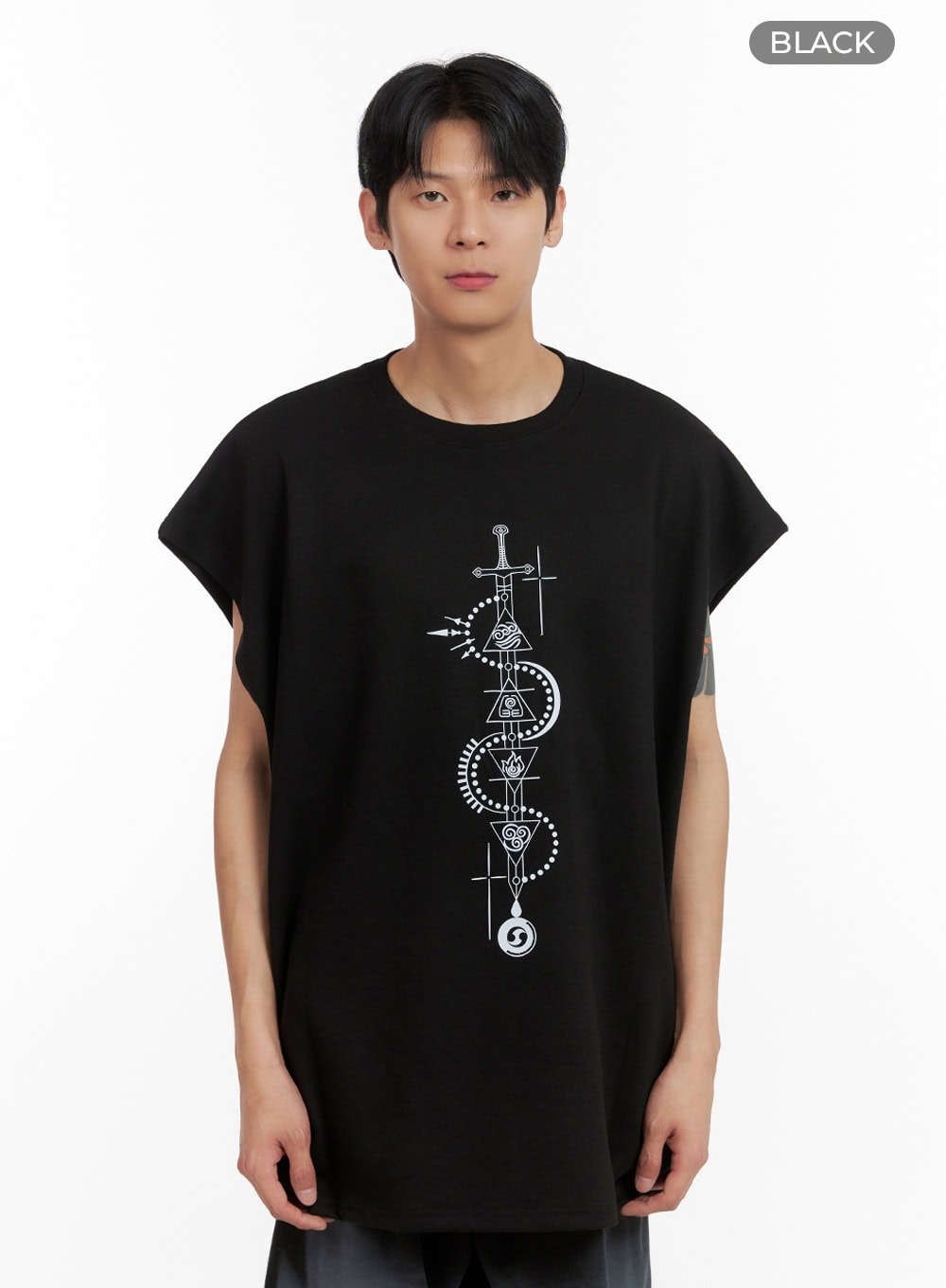 Men's Oversize Graphic Sleeveless IL403