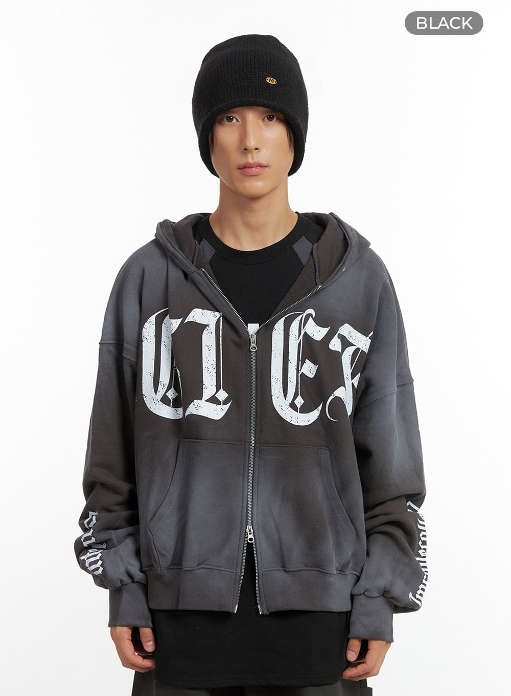 Men's Faded Zip Up Hoodie IO417
