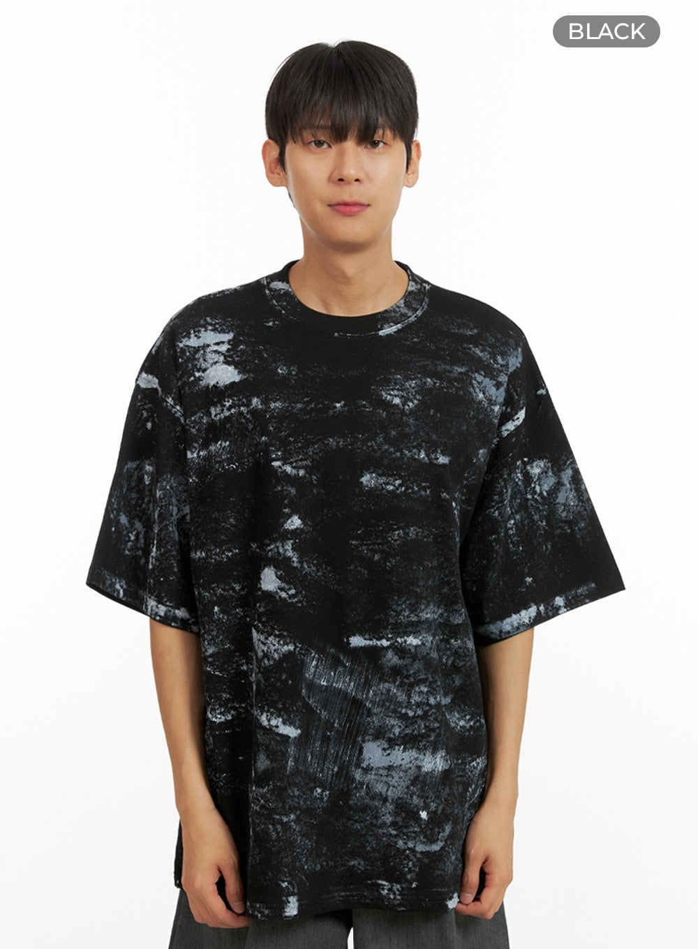 Men's Graphic Round Neck Oversized Top IU418