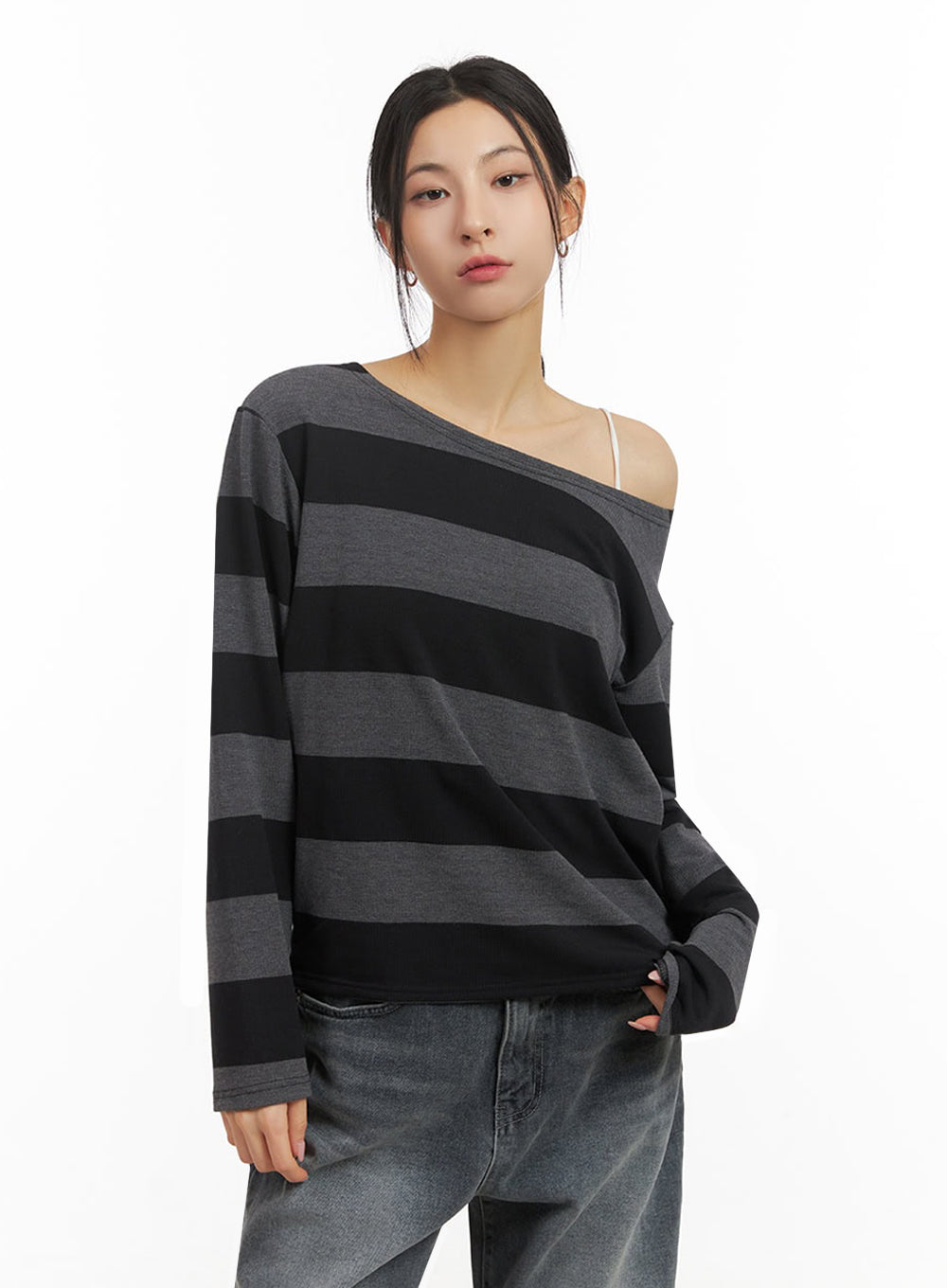 One-Shoulder Striped Top ID431