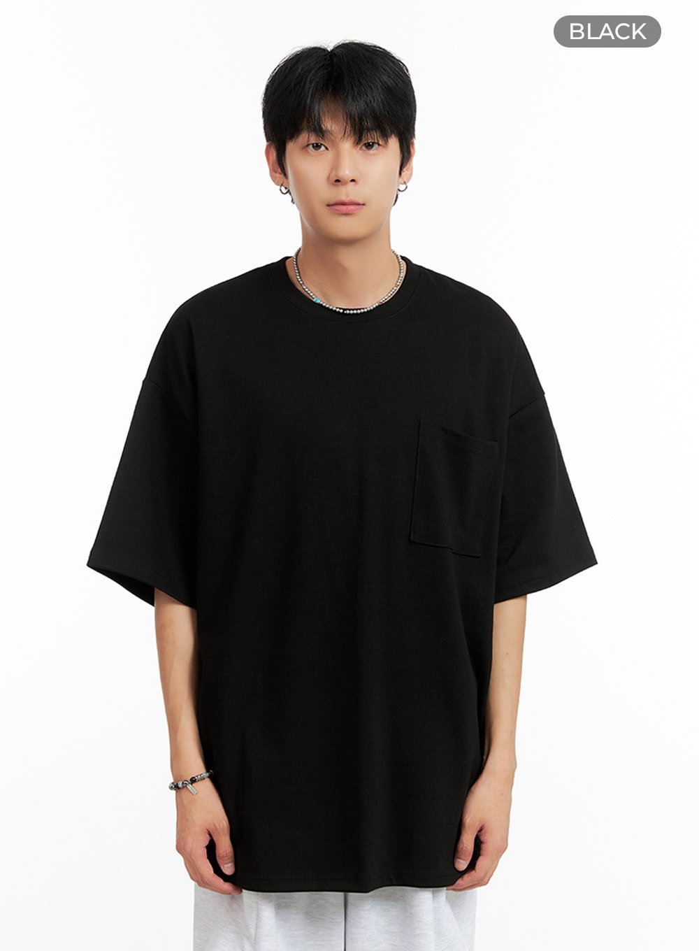 Men's Oversized Cozy Pocket T-Shirt IG402