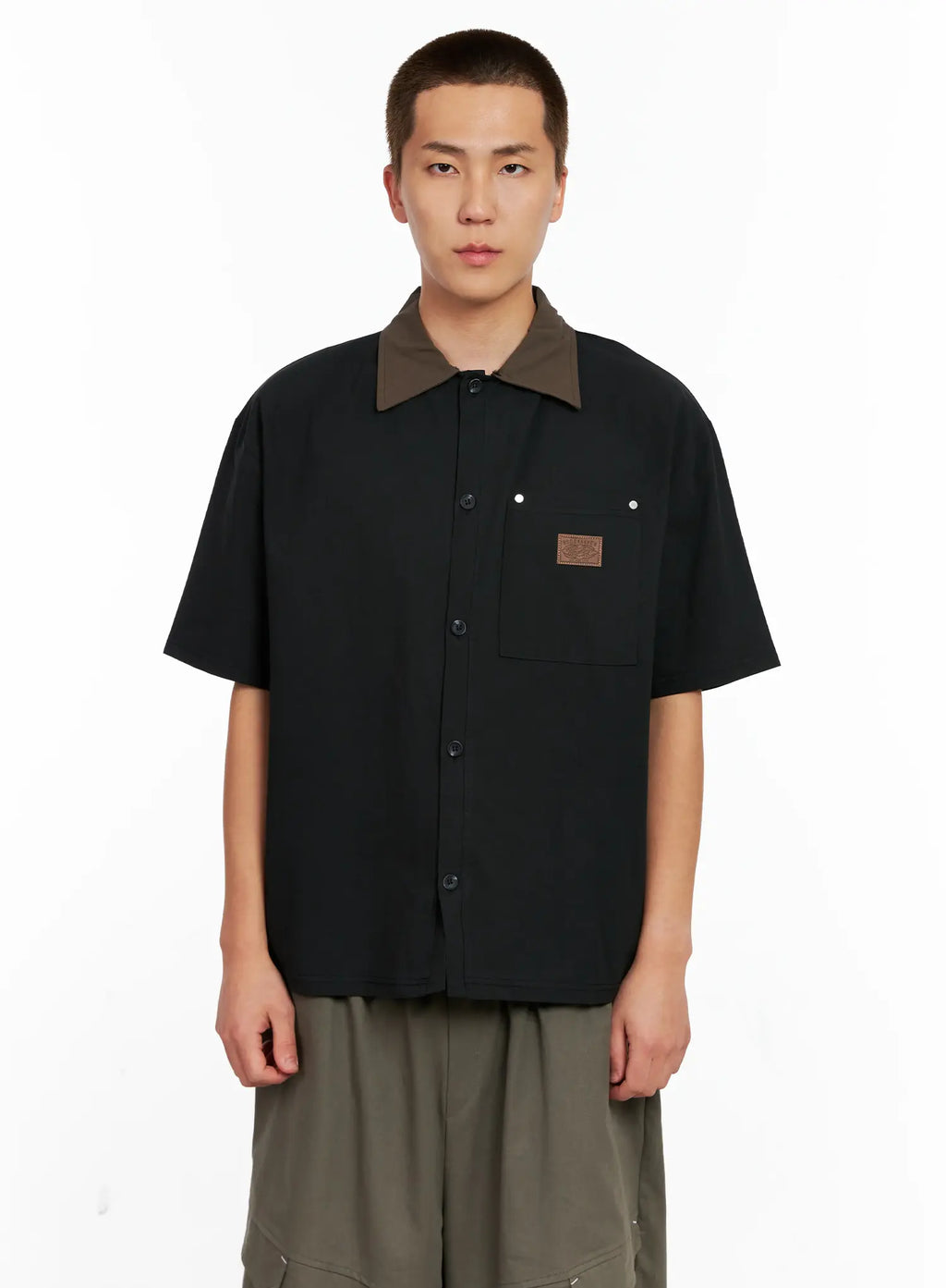 Men's Two-Tone Button-Up IG511