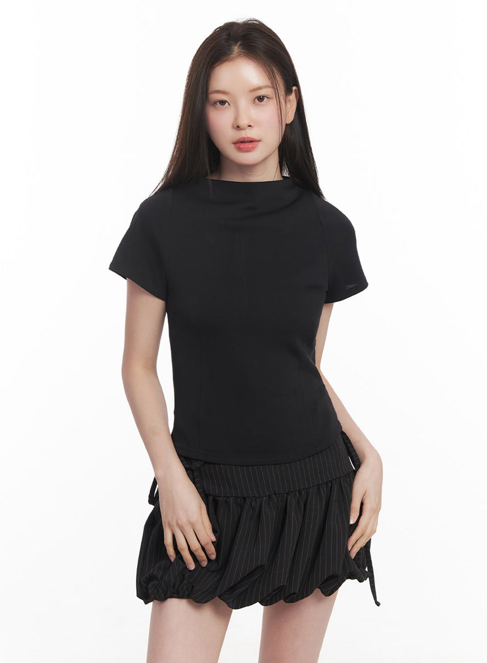 Classy Mock-Neck Blouse Top IY509