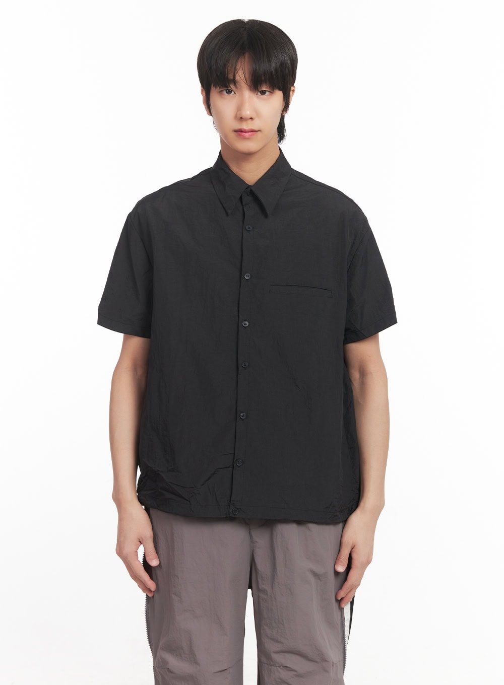 Men's Loose-Fit Boxy Collared Shirt IA510