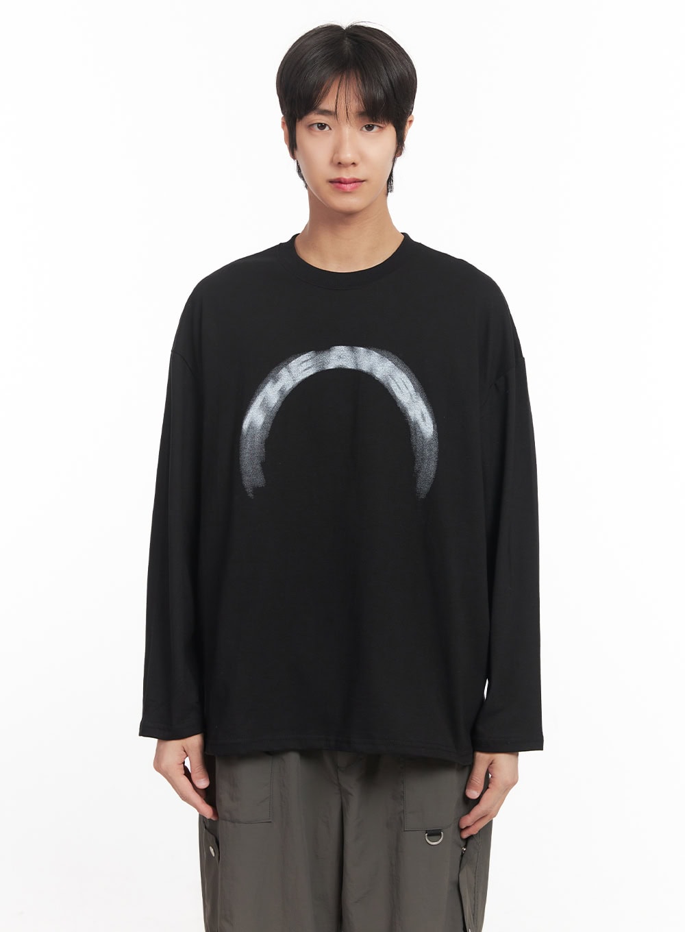 Men's Graphic Cotton Long Sleeve Shirt IA510