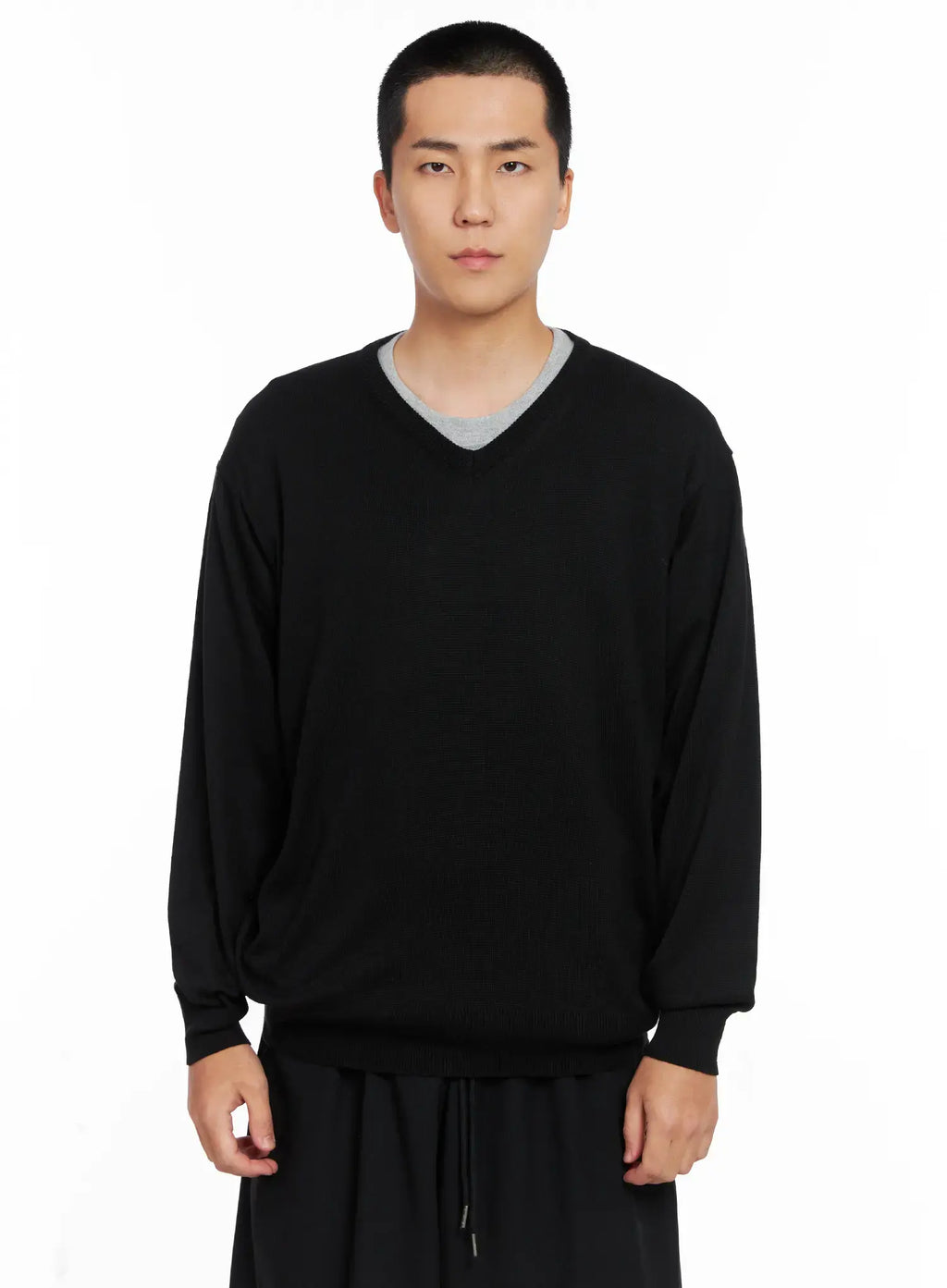 Men's V-neck Knit Pullover IG529