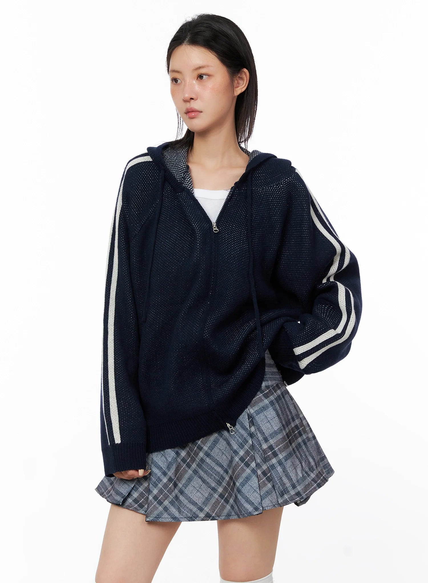 Striped Sleeve Casual Hoodie IS515