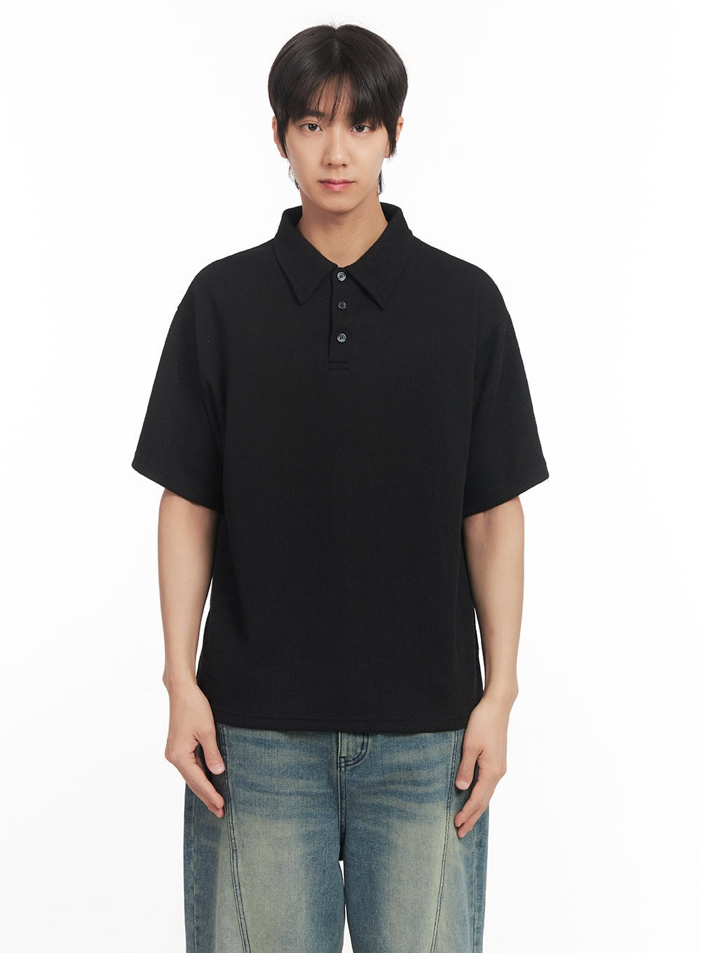 Men's Collared Knitted T-Shirt IA511