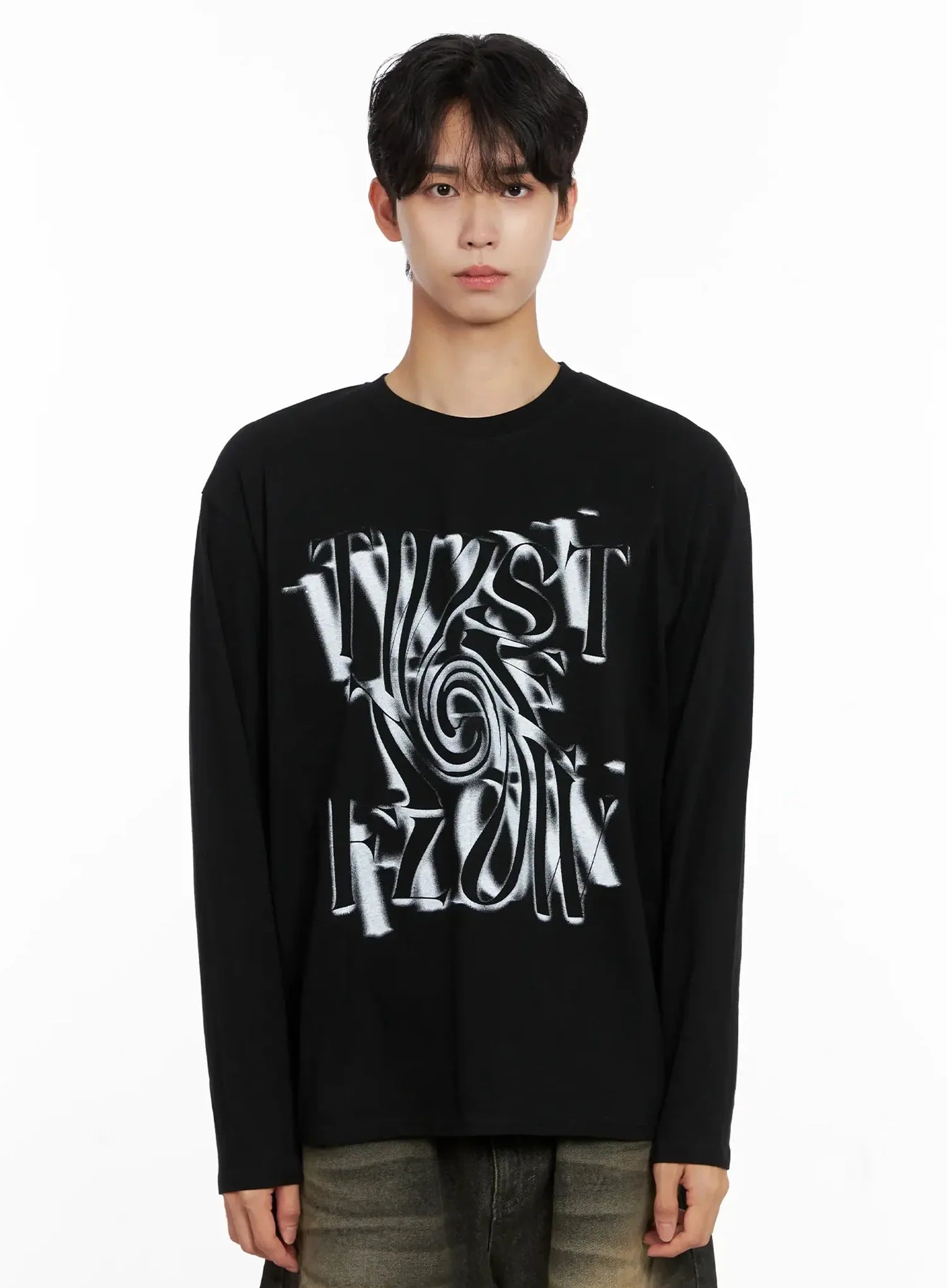 Men's Twist Graphic Long Sleeve Shirt IO516