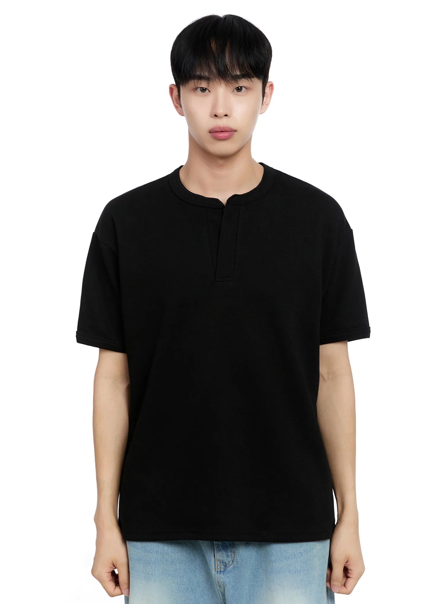 Men's Cotton Henley Tee IG520