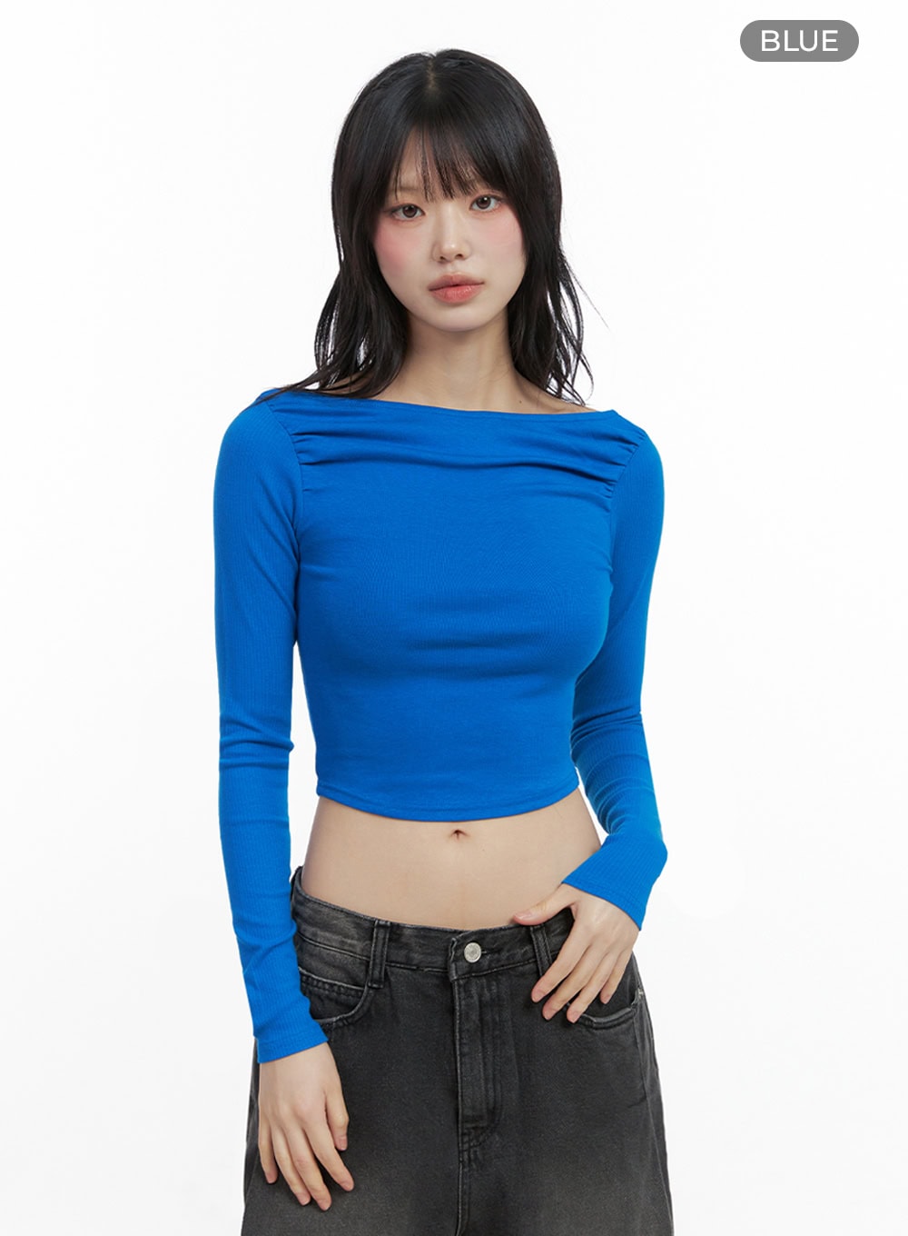 Long-Sleeve Slim Crop Top IO430
