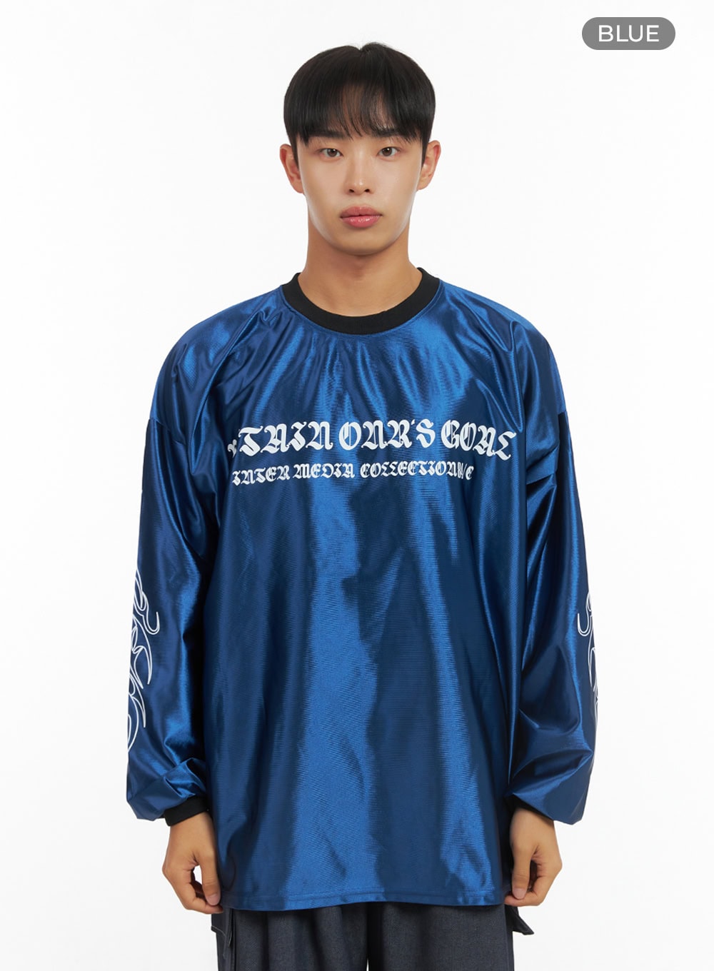 Men's Oversize Sliver Print Jersey T-Shirt IS419
