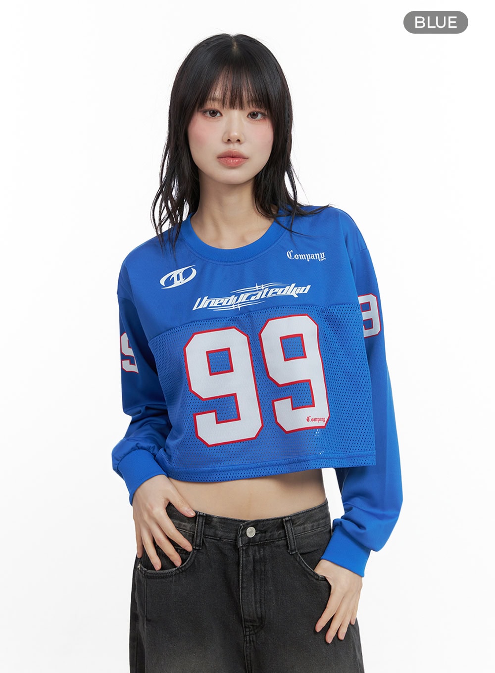 Lettering Mesh Crop Top IO430