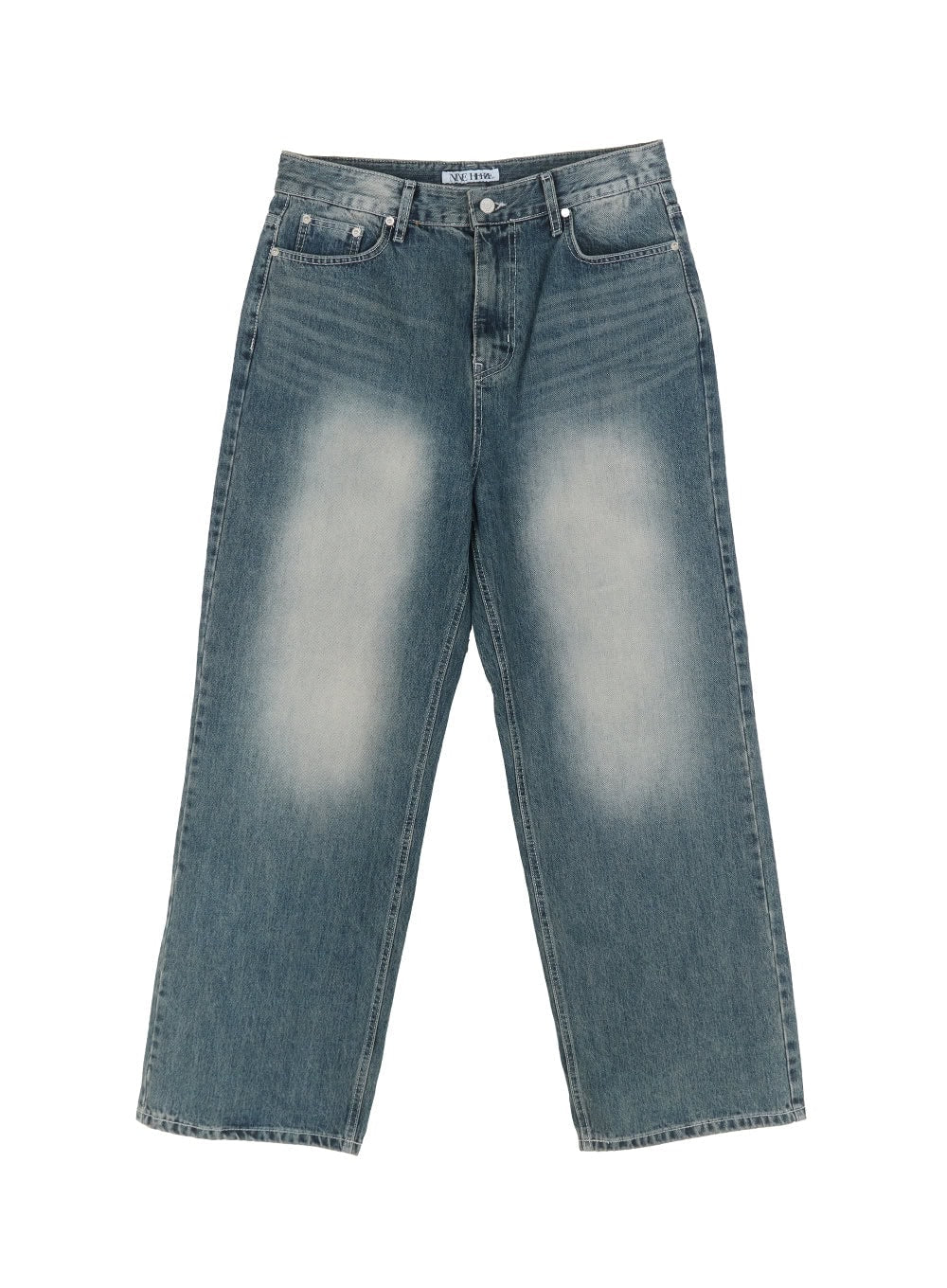 Men's Wide-Fit Washed Denim Jeans IA510