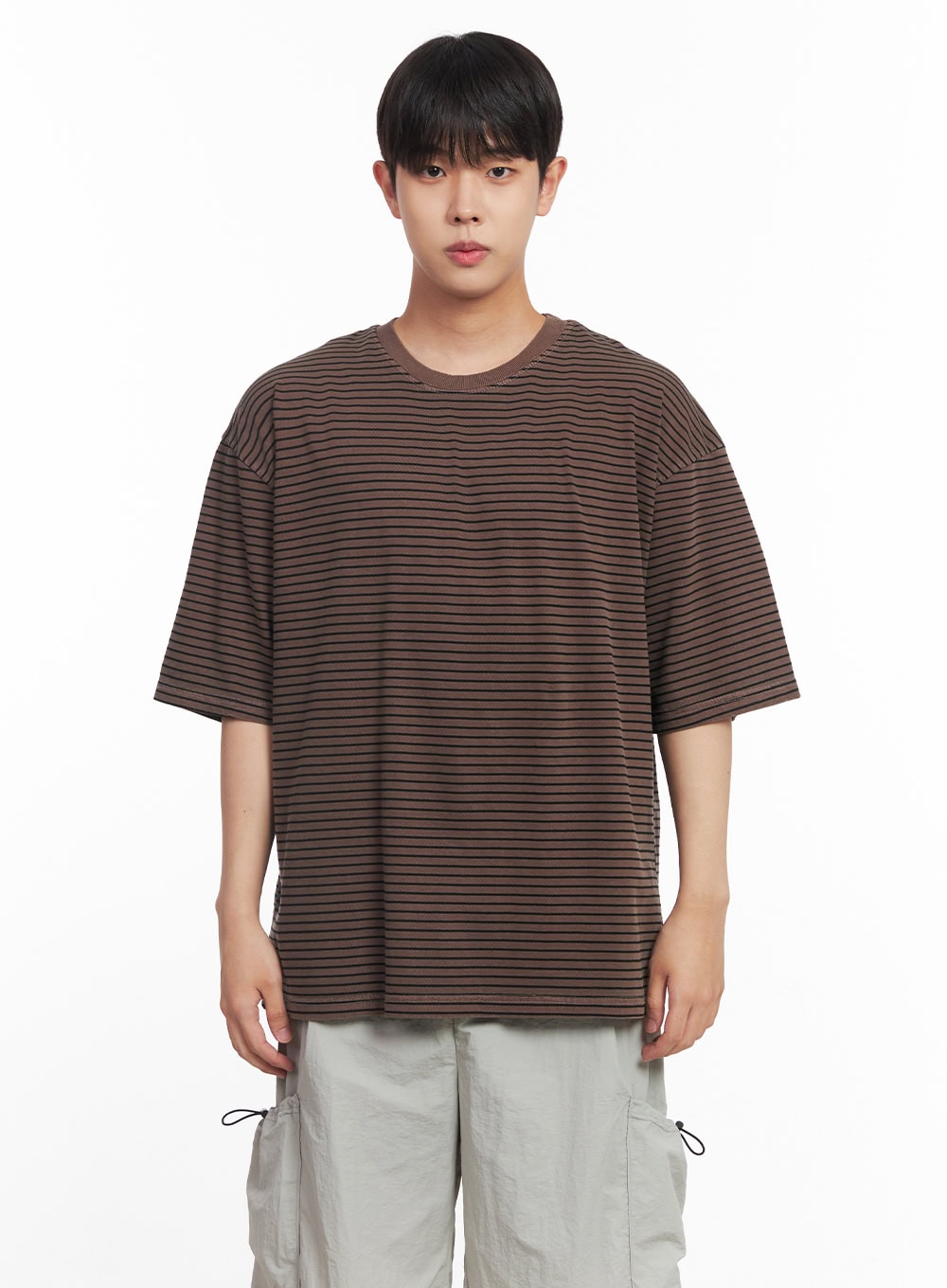 Men's Cotton Striped Round-Neck T-Shirt IY522