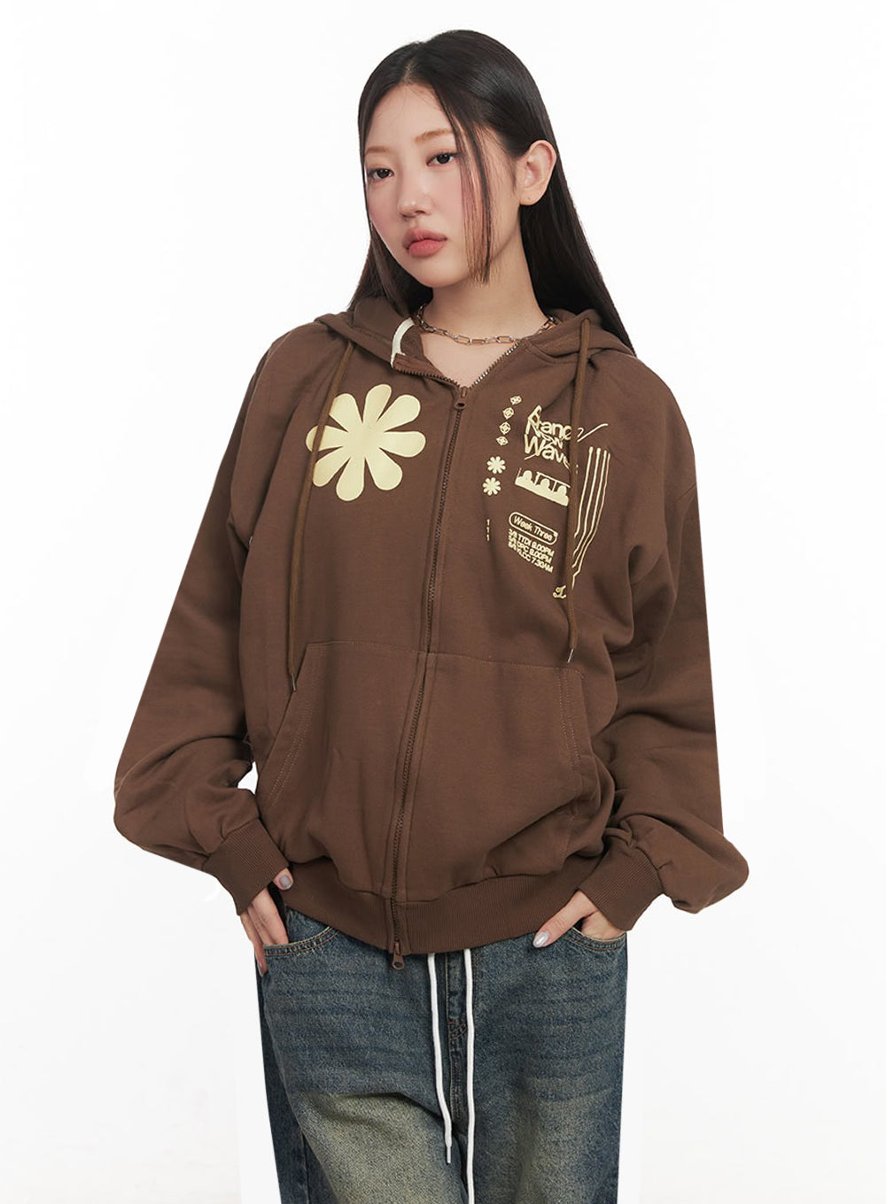 Graphic Zip-Up Hooded Jacket IM524