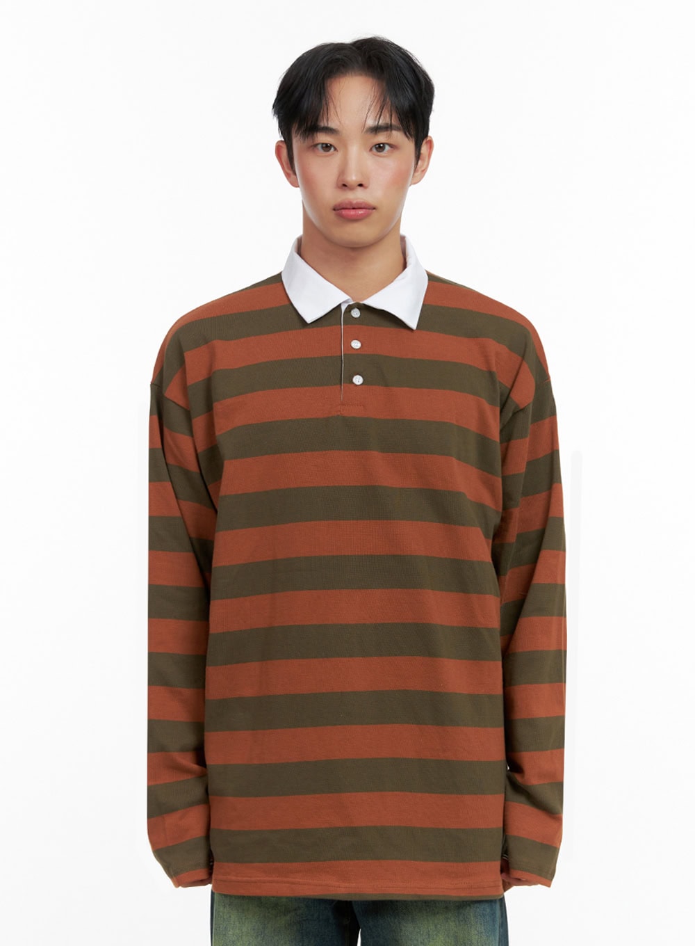 Men's Oversized Striped Cotton T-Shirt IN426