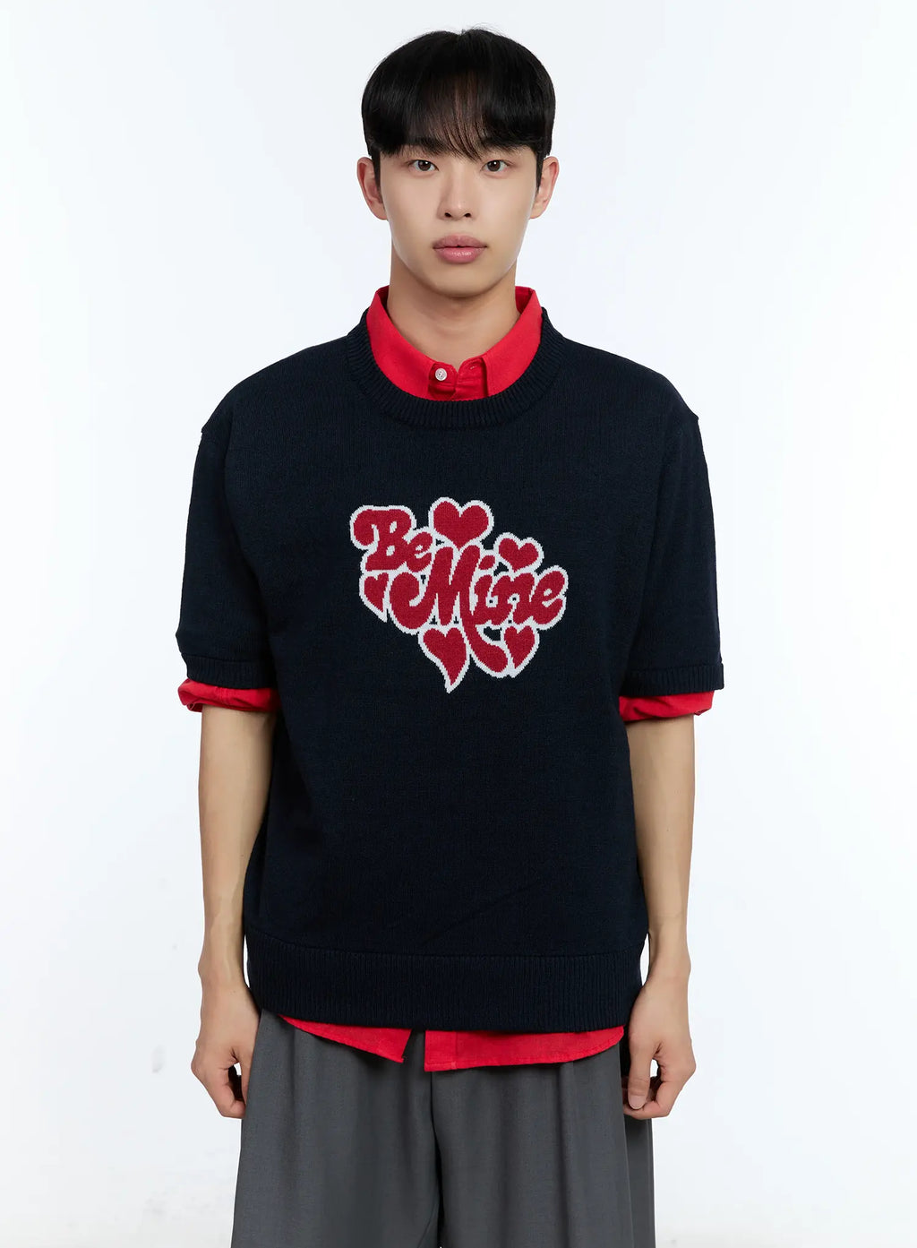 Men's Be Mine Embroidered Knit Tee IL517