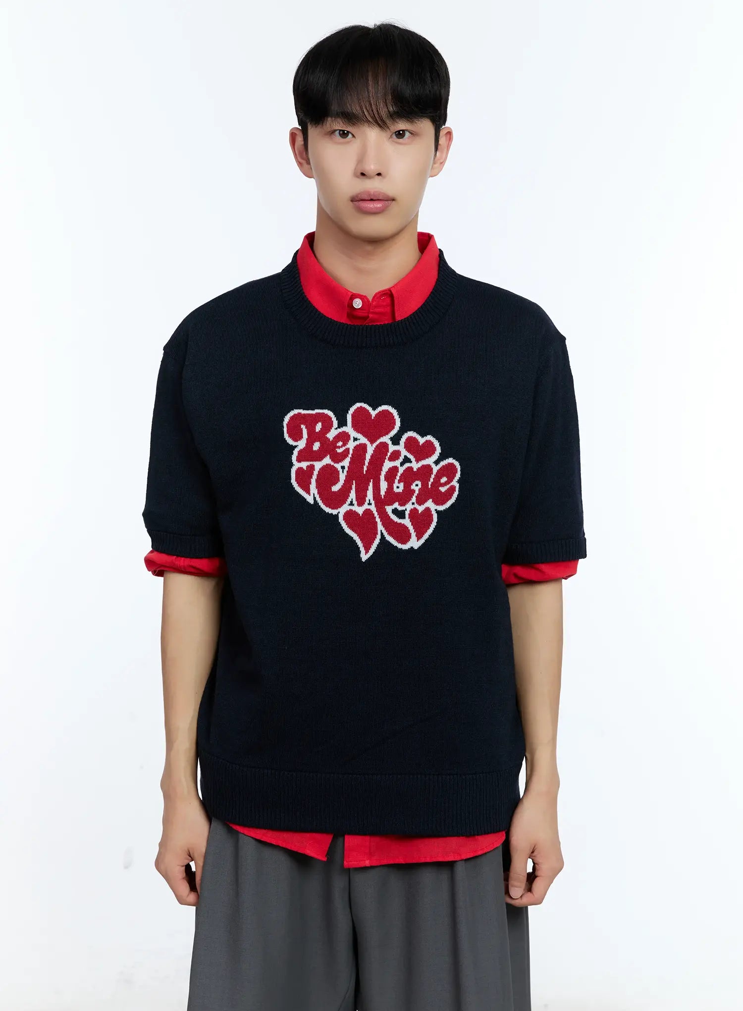 Men's Be Mine Embroidered Knit Tee IL517