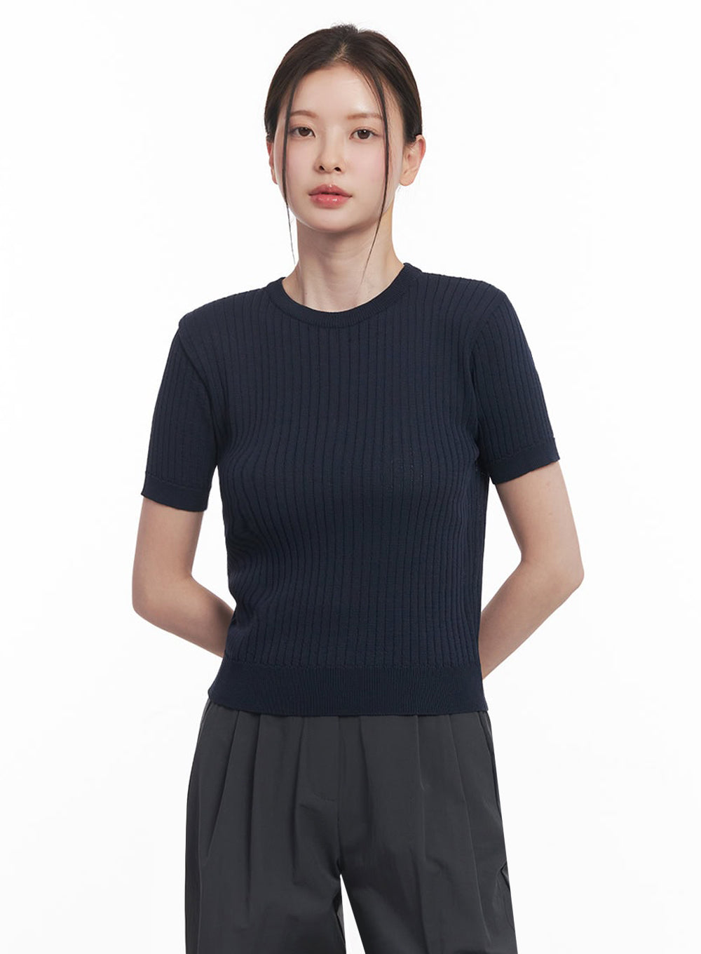 Essential Ribbed Knit Top IY513