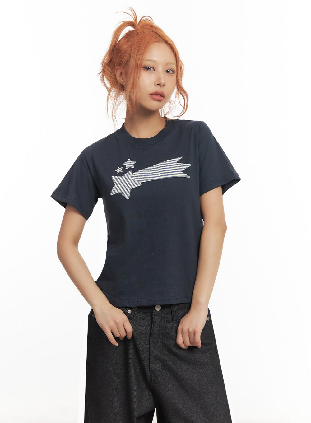 Graphic Star Crop Top IA515