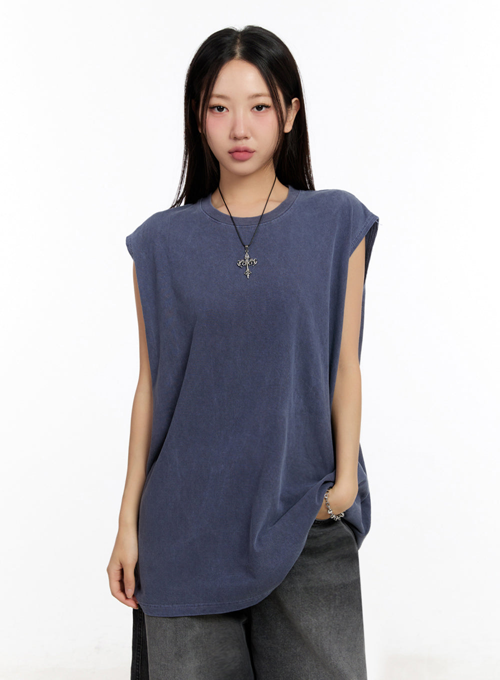 Relaxed-Fit Washed Tank Top IU509