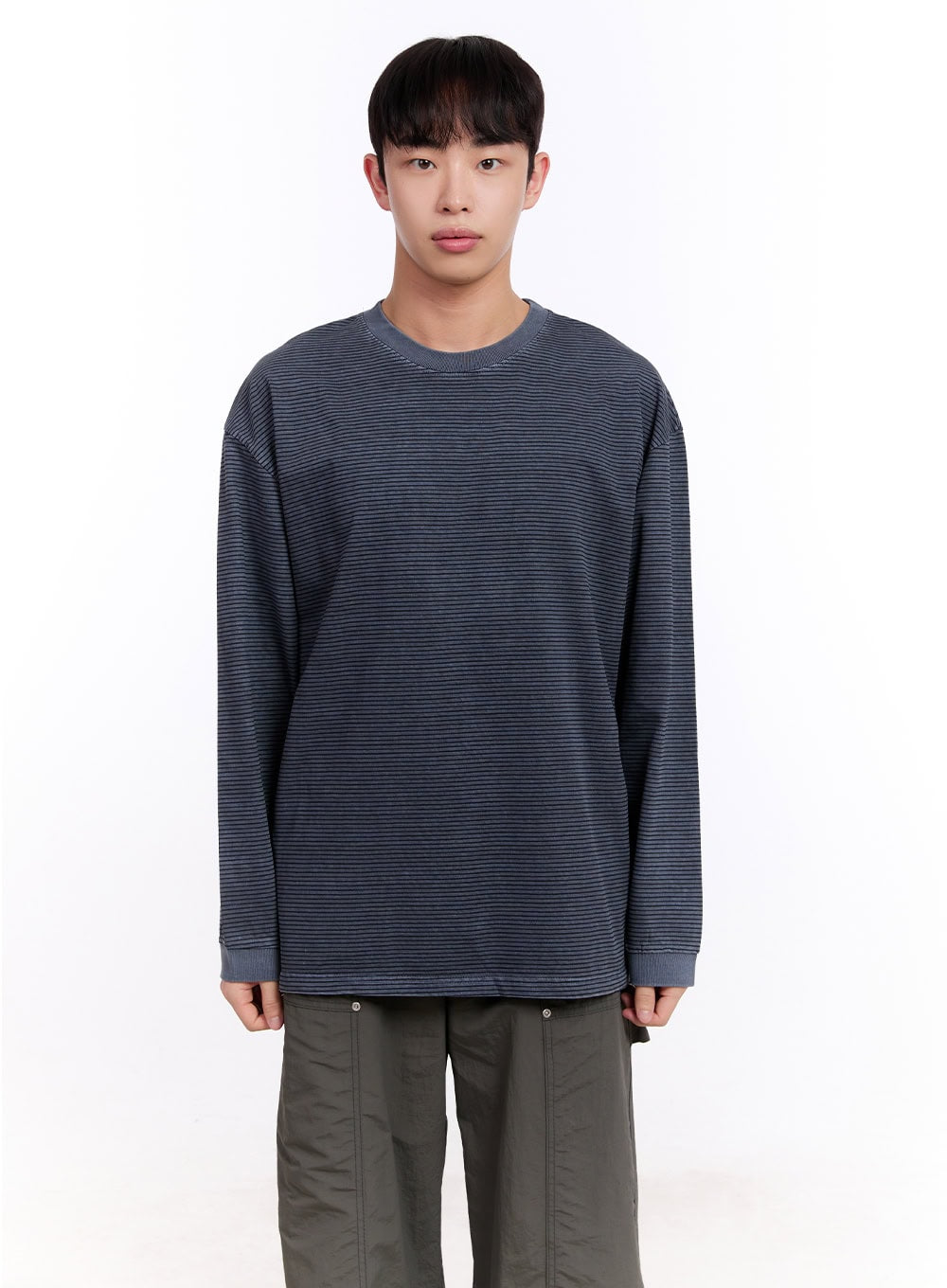 Men's Oversized Striped Long Sleeve Tee IM512