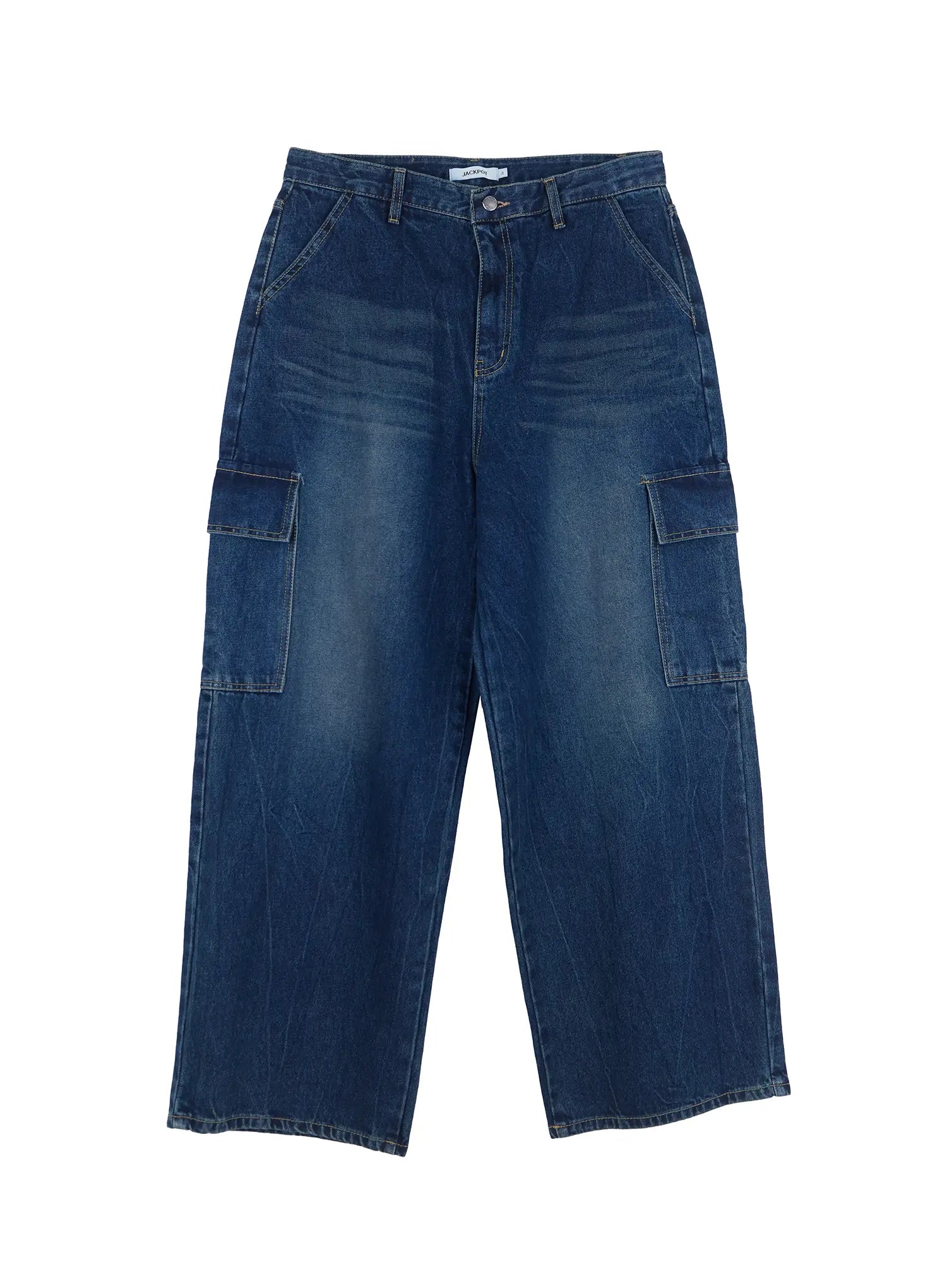 Men's Wide-Leg Cargo Denim Jeans IL518