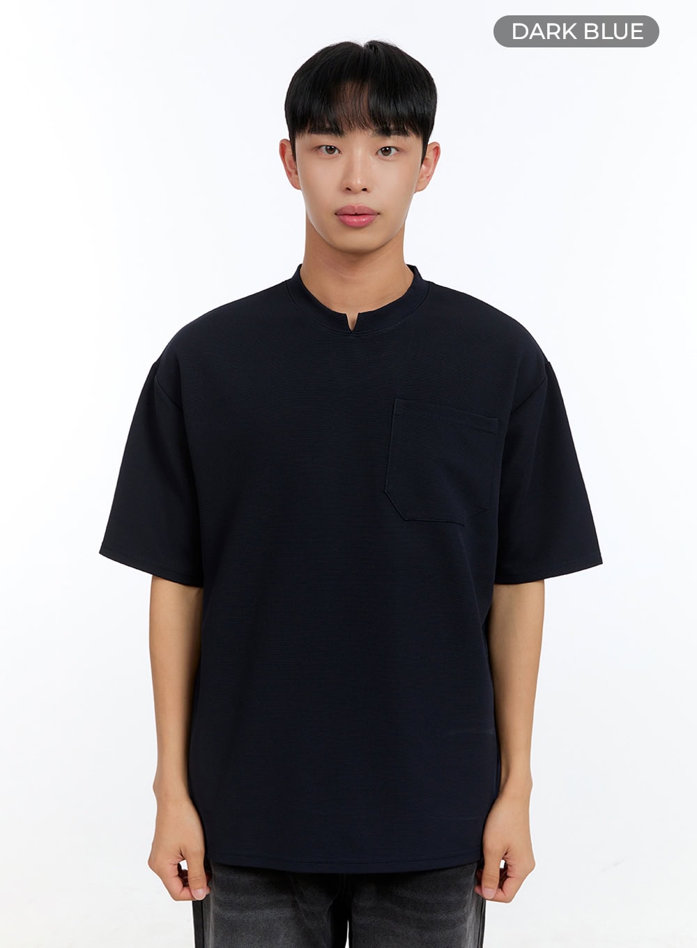 Men's Pocketed Round Neck Short Sleeve Tee IG422