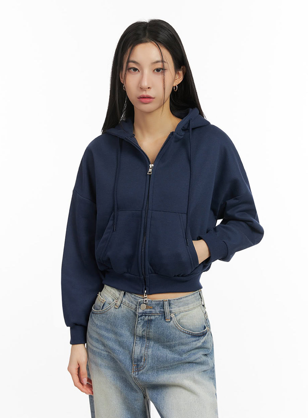Oversized Zip-Up Hoodie IJ503