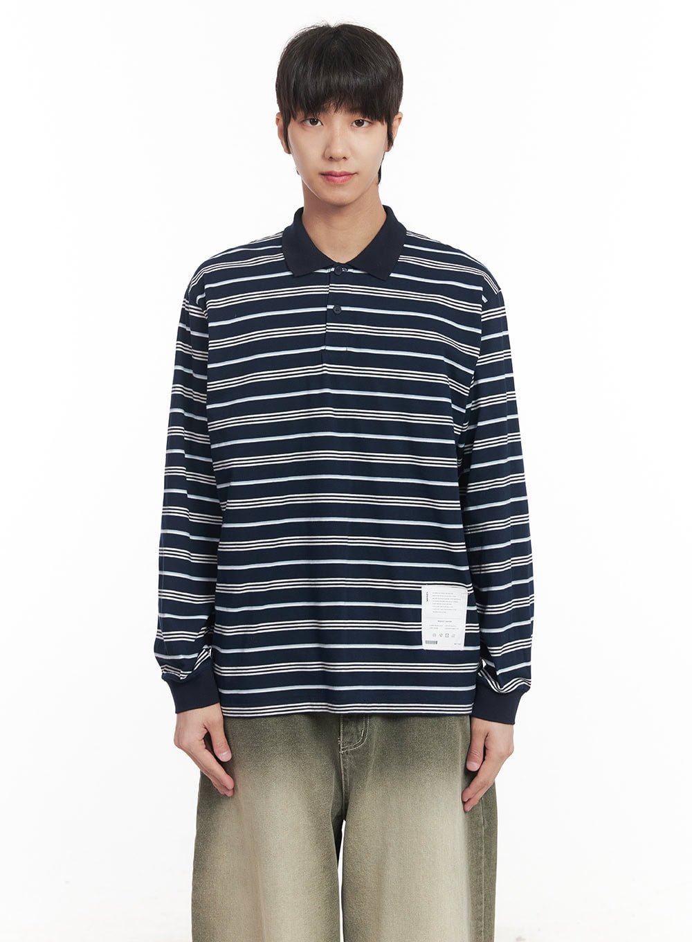 Men's Striped Collared Polo Shirt IM519