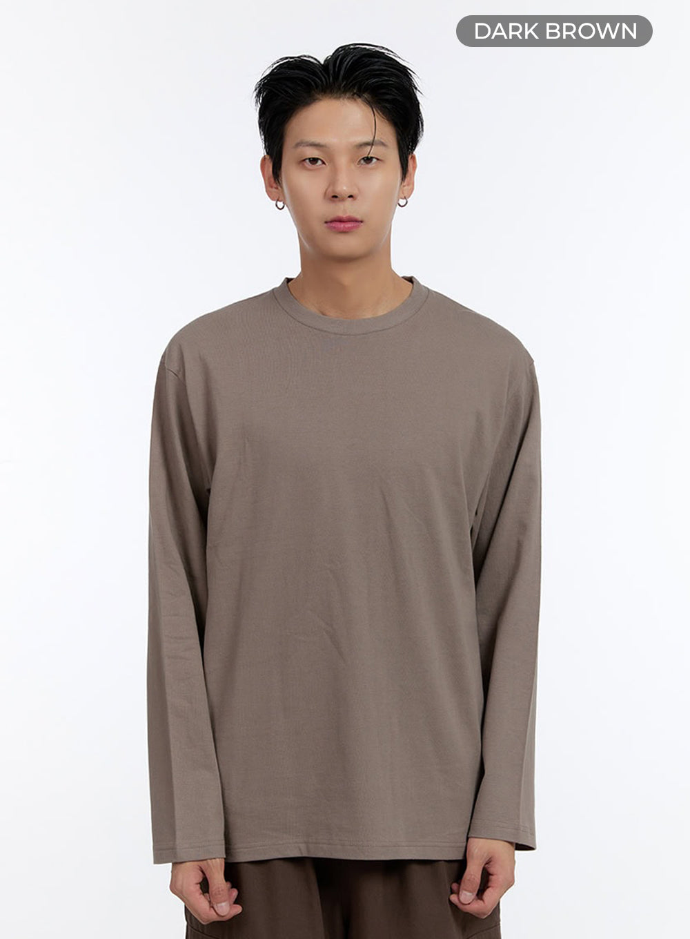 Men's Soft Round Neck Long Sleeve T-Shirt IO428